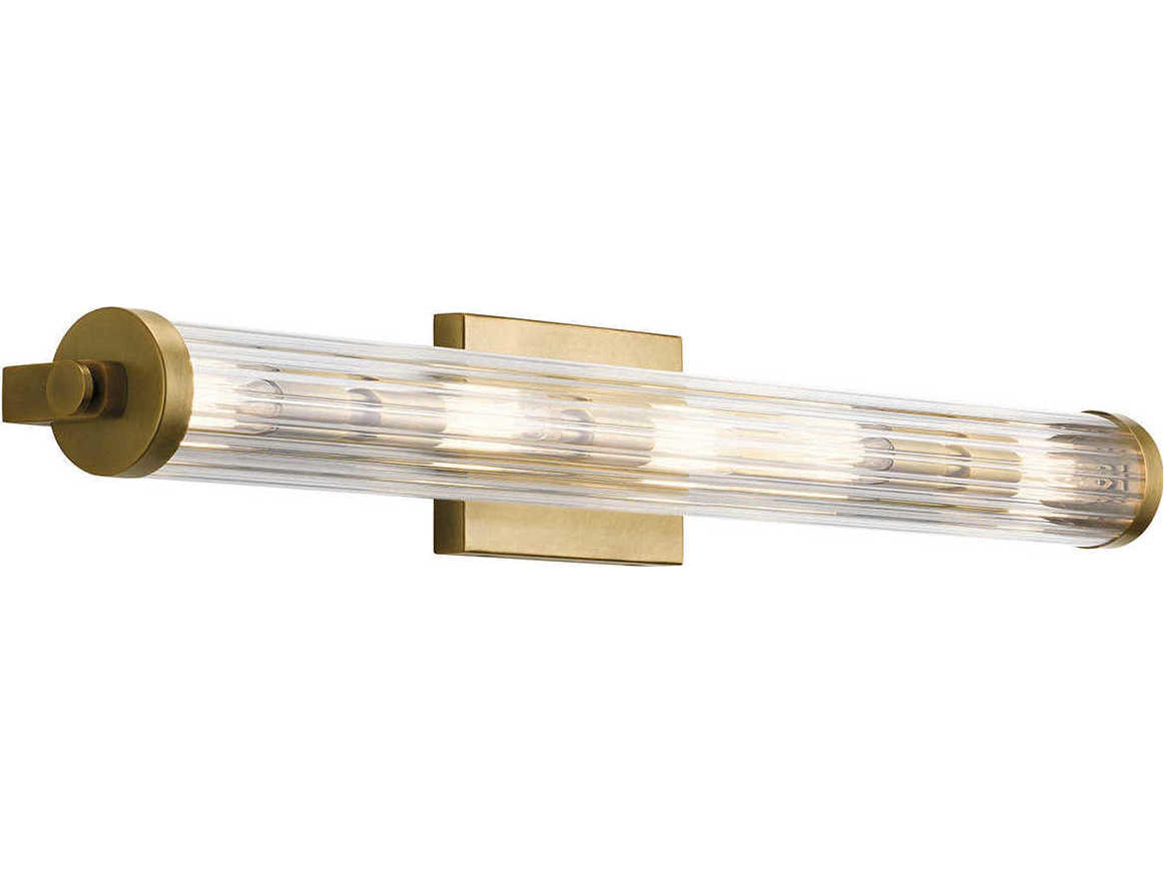 Azores 5-Light Natural Brass Glass Vanity Light