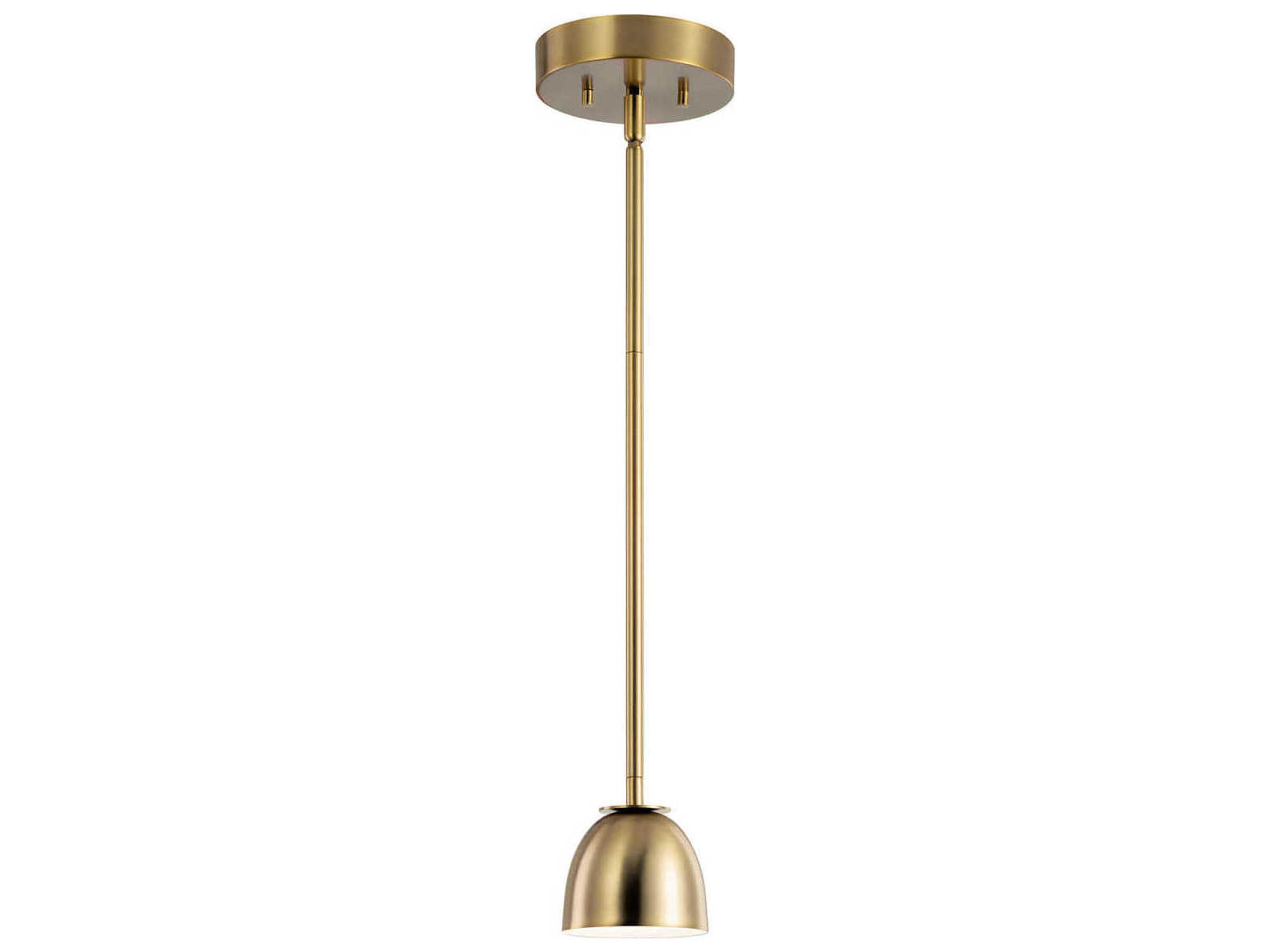 Baland 1-Light Brushed Natural Brass LED Dome Round Mini Pendant