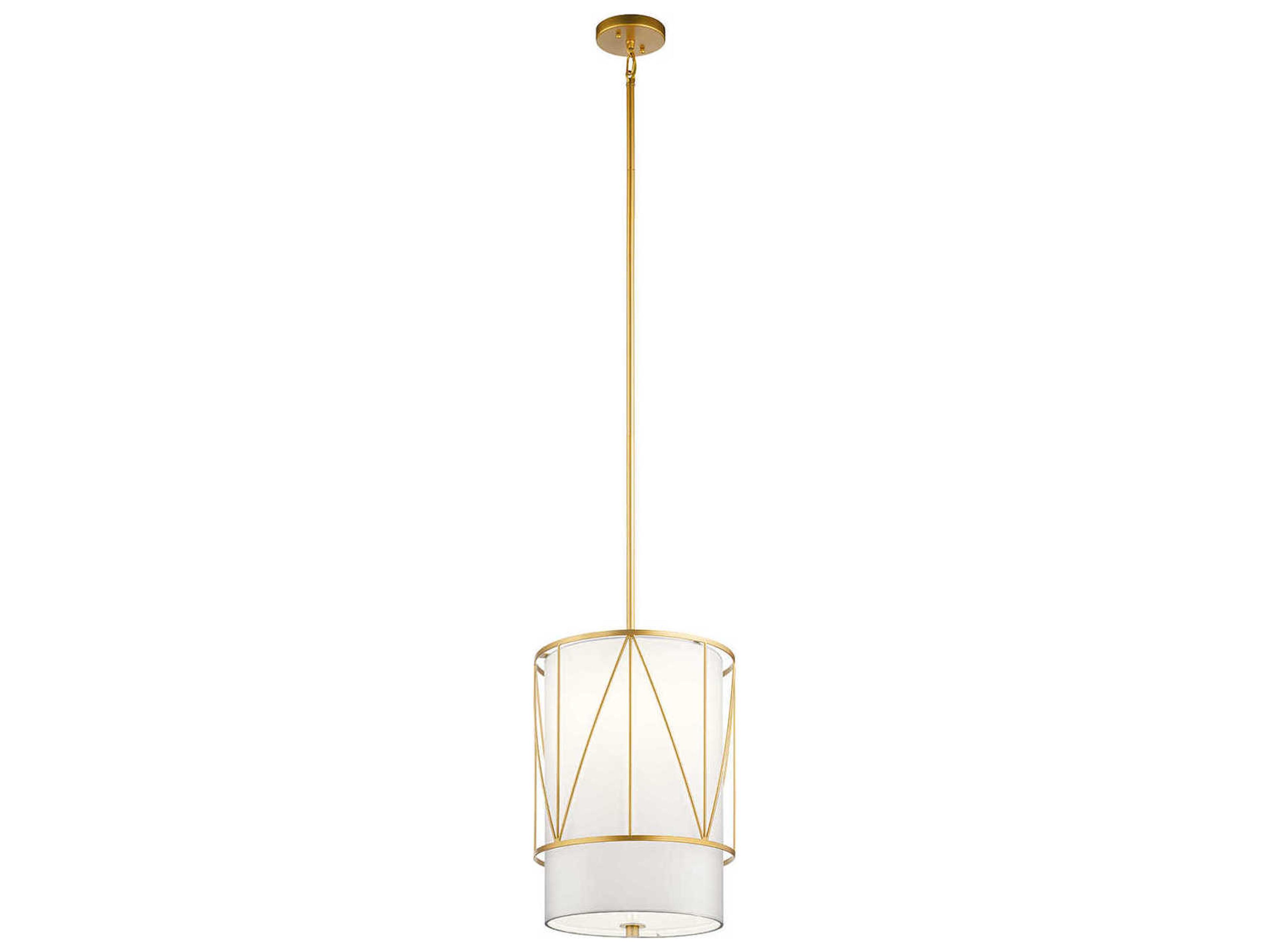 Birkleigh 1-Light Classic Gold Glass Cylinder Drum Mini Pendant