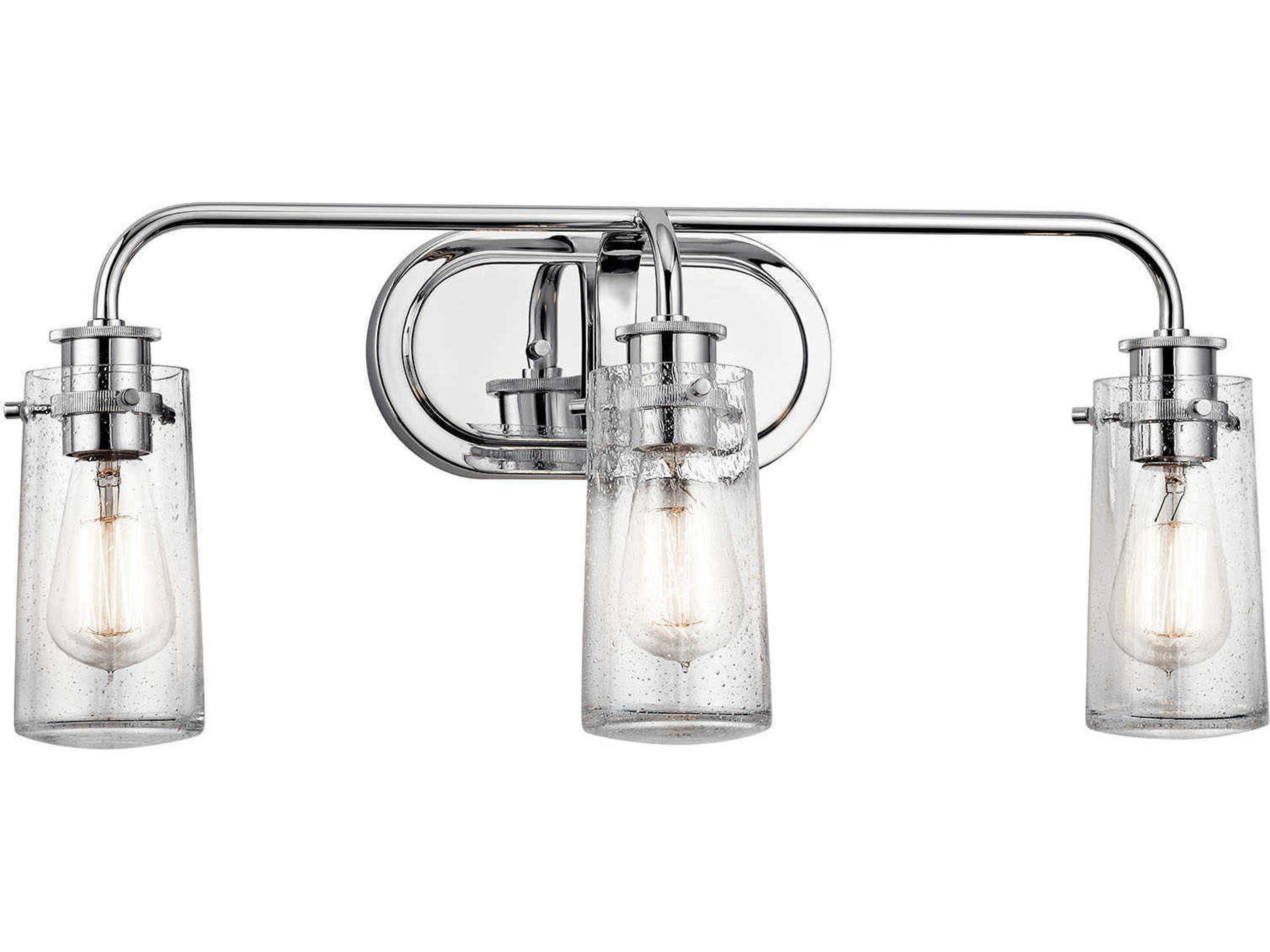 Braelyn 3-Light Chrome Glass Vanity Light