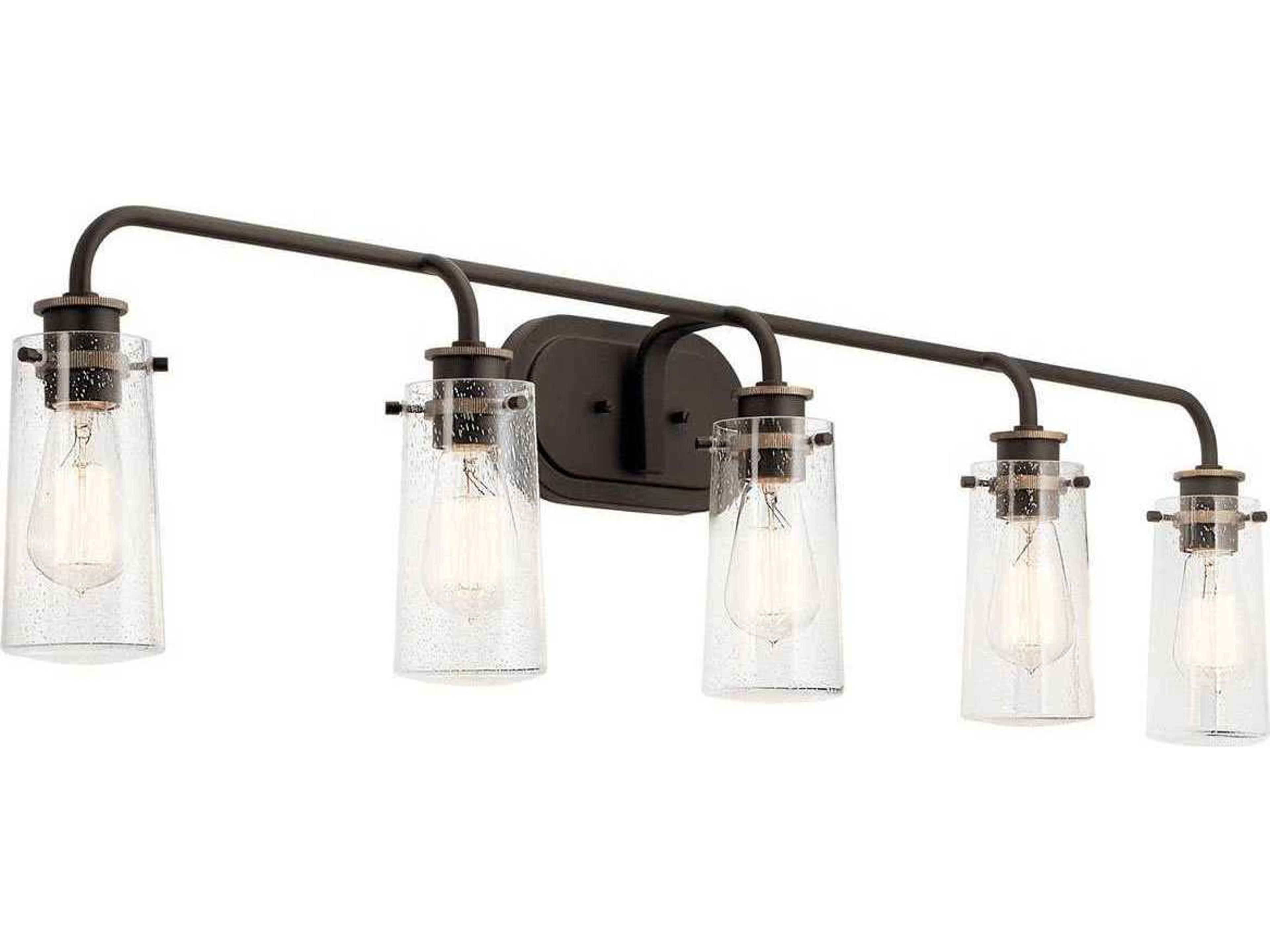 Braelyn 5-Light Olde Bronze Glass Vanity Light