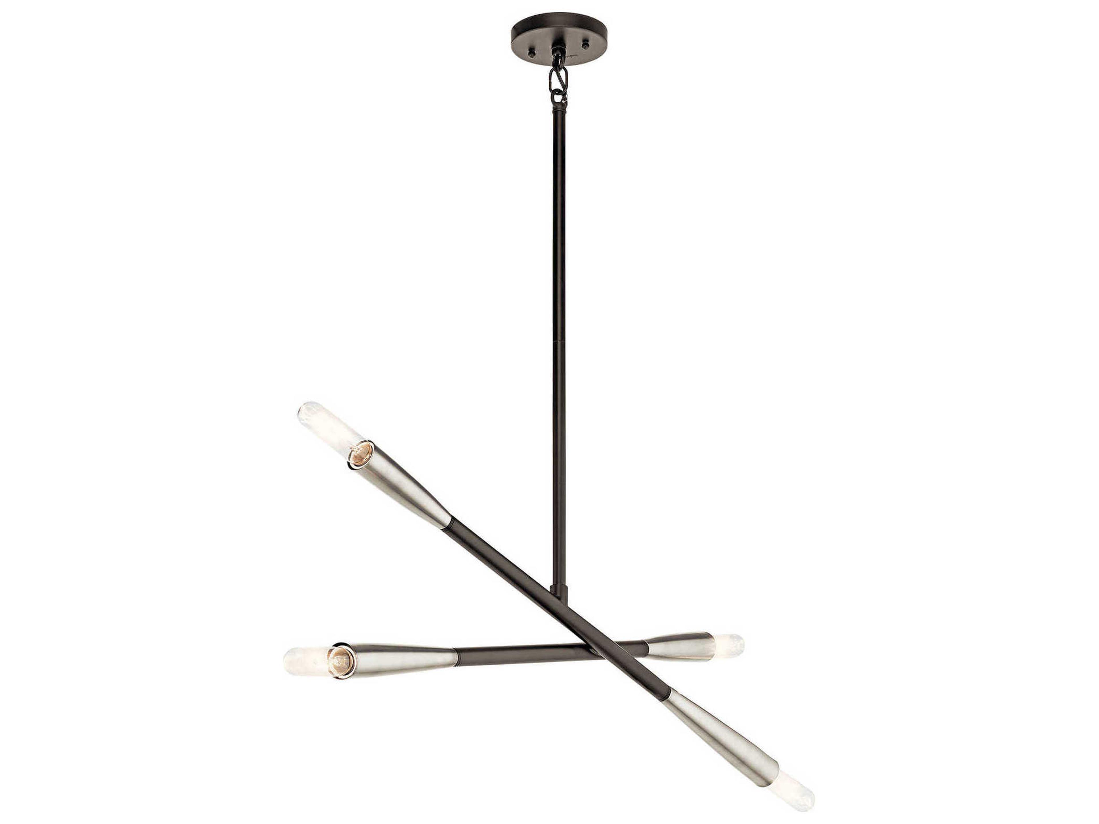 Branches 4-Light Black Linear Sputnik Island Pendant