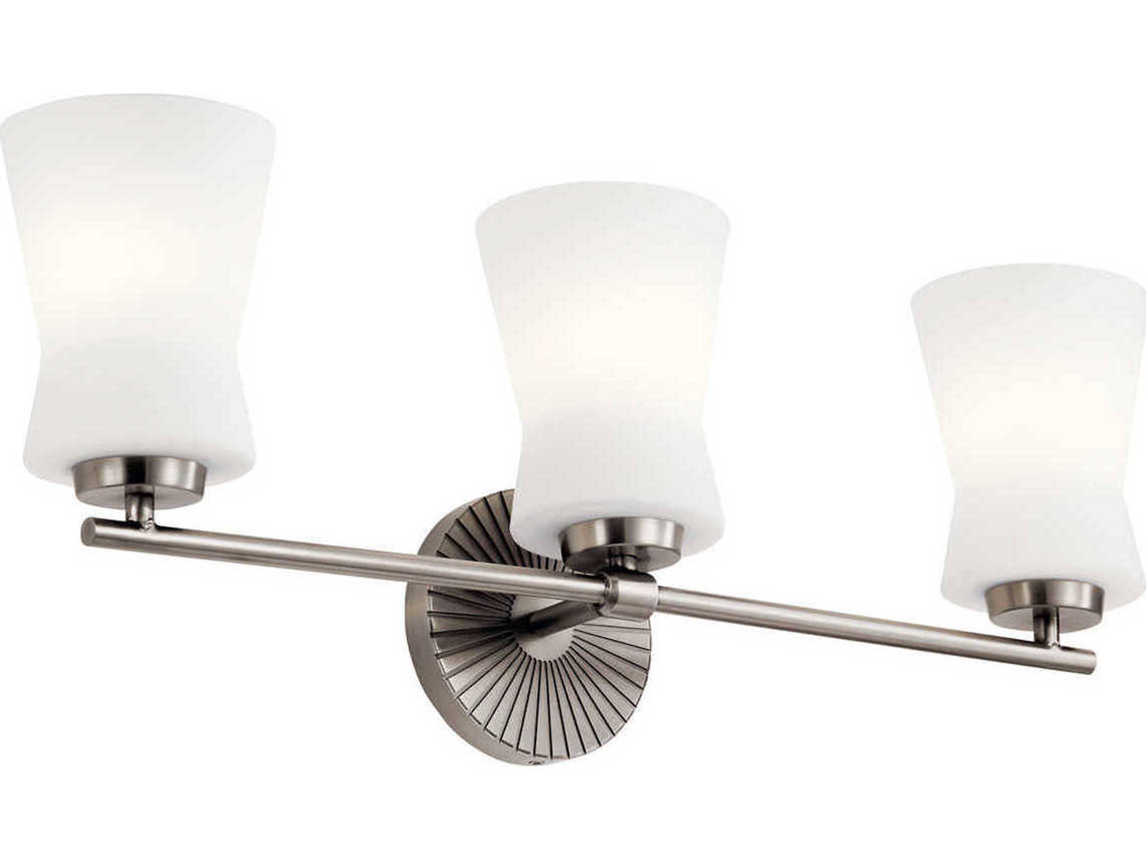 Brianne 3-Light Classic Pewter Glass Vanity Light