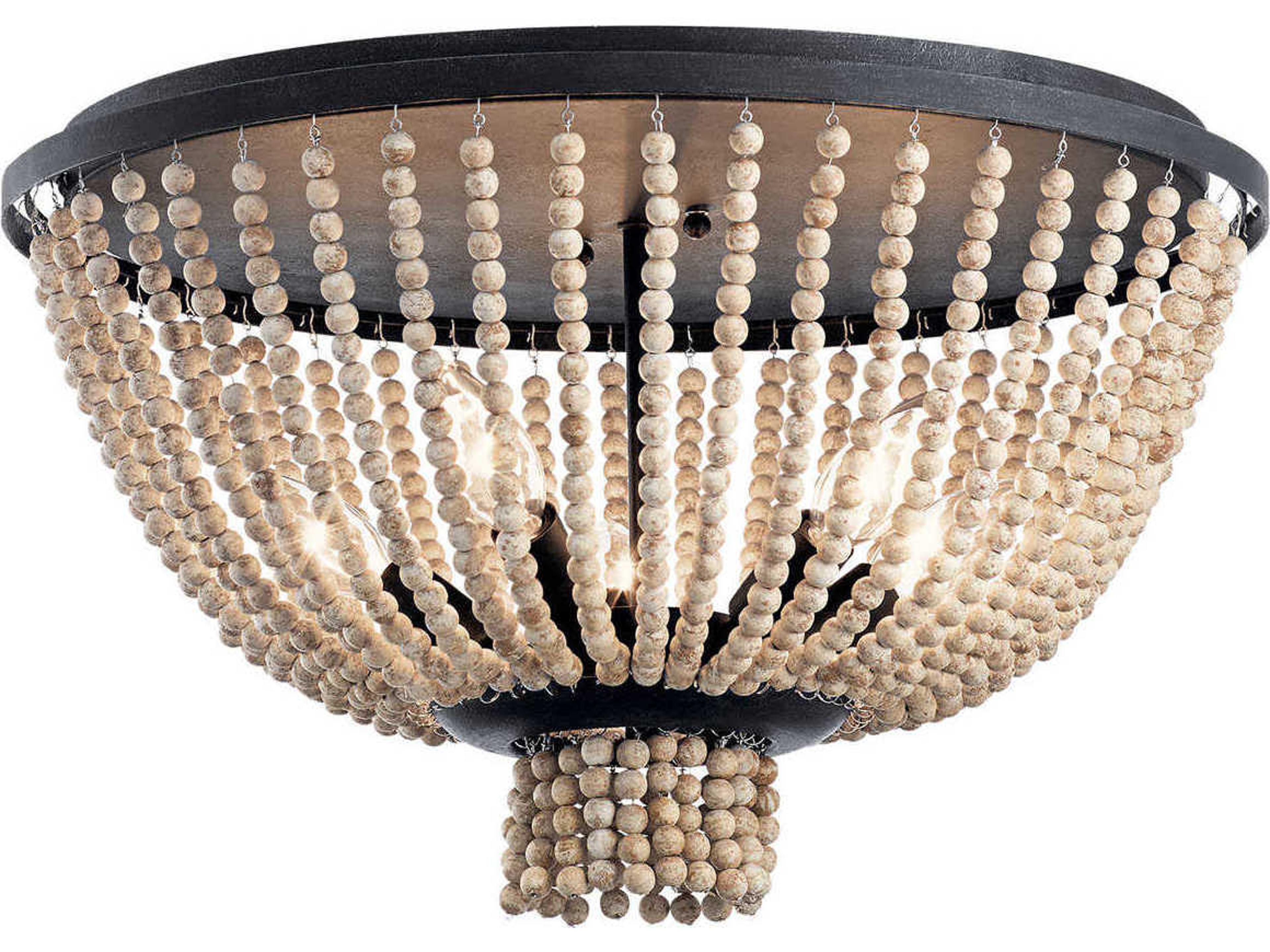 Brisbane 5-Light Distressed Black Geometric Flush Mount