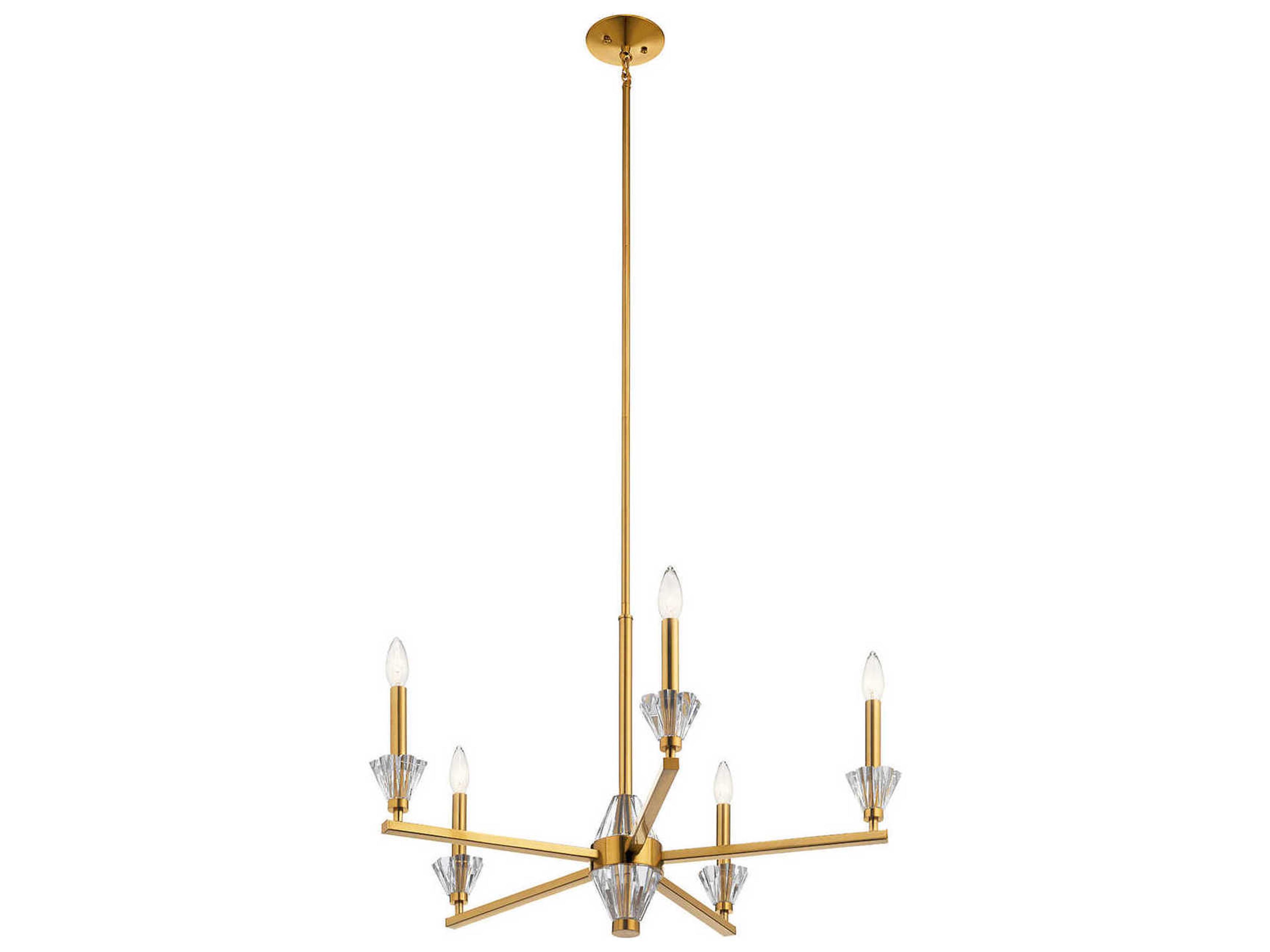 Calyssa 5-Light Fox Gold Crystal Glass Candelabra Sputnik Chandelier