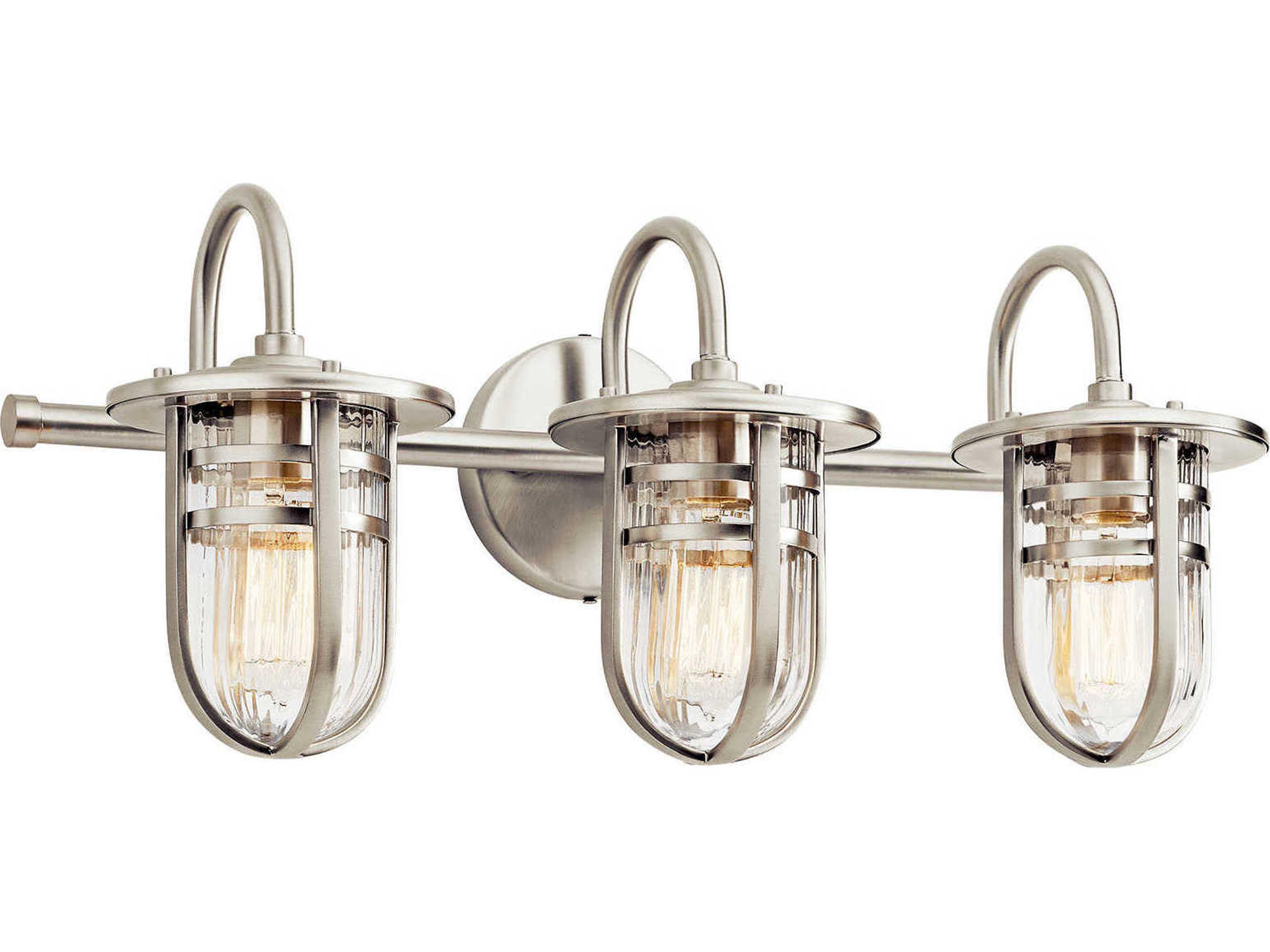 Caparros 3-Light Brushed Nickel Glass Vanity Light
