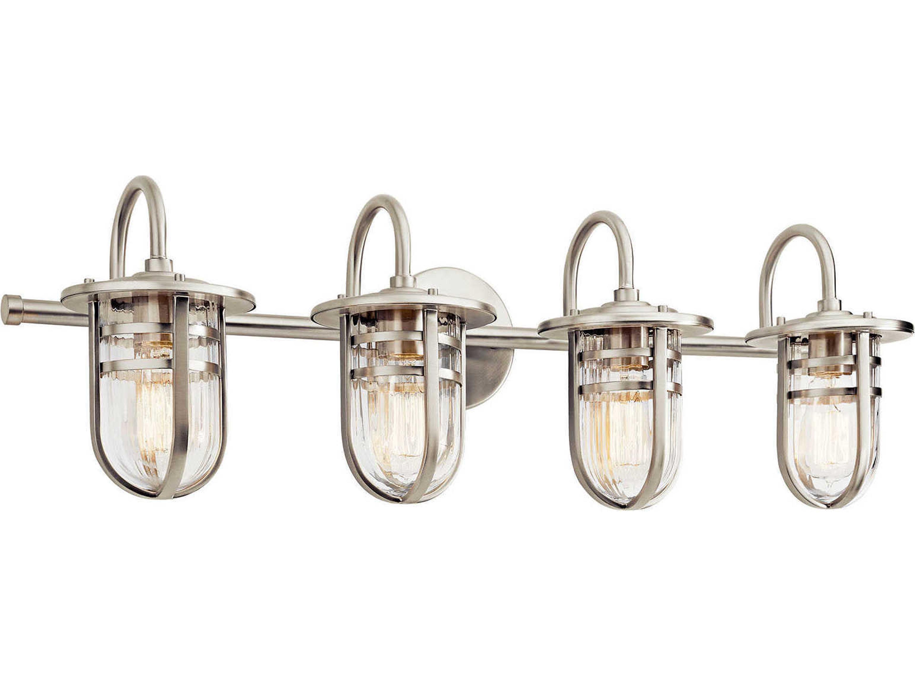 Caparros 4-Light Brushed Nickel Glass Vanity Light
