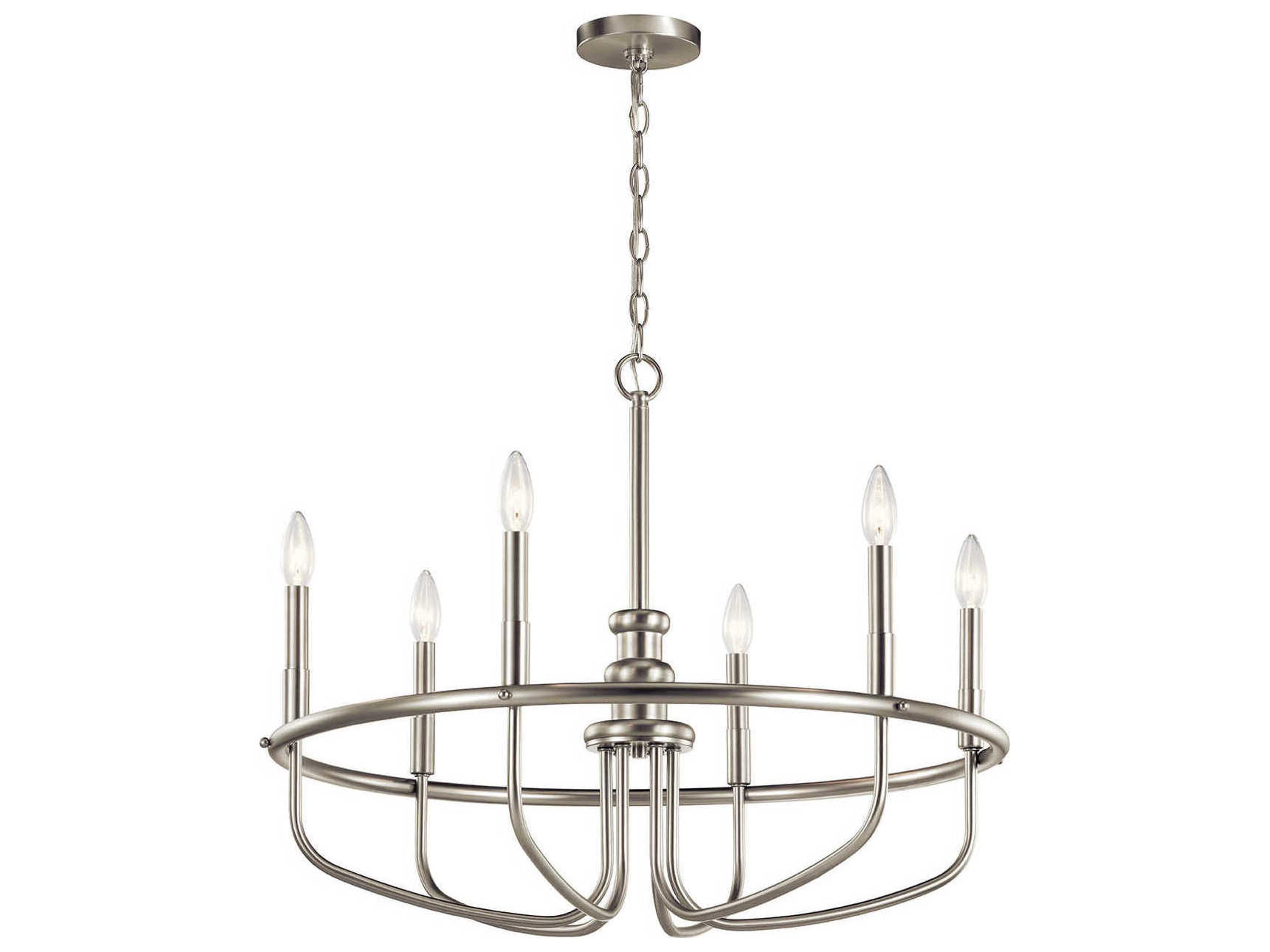 Capitol Hill 6-Light Brushed Nickel Candelabra Chandelier