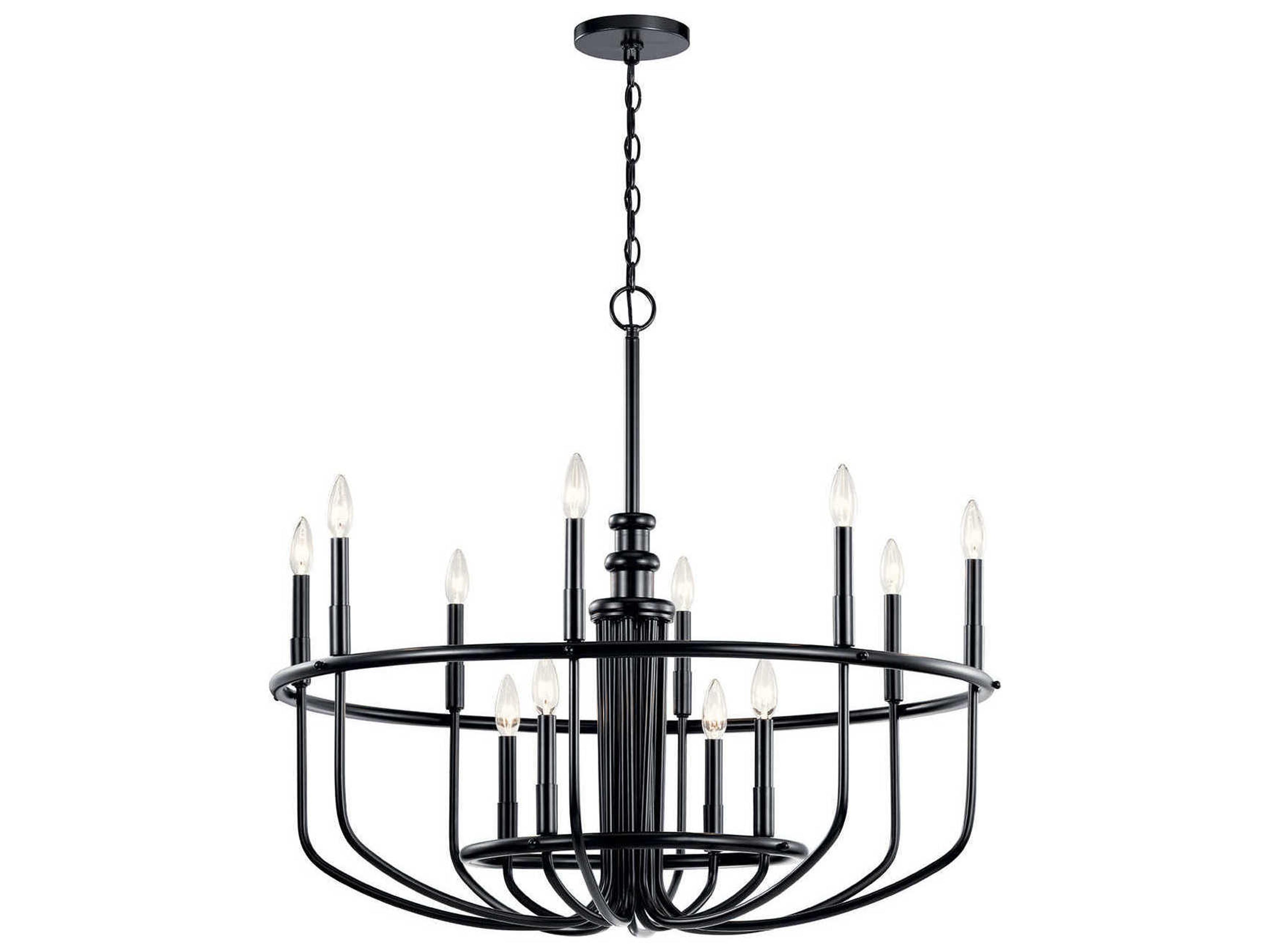 Capitol Hill 12-Light Black Candelabra Chandelier
