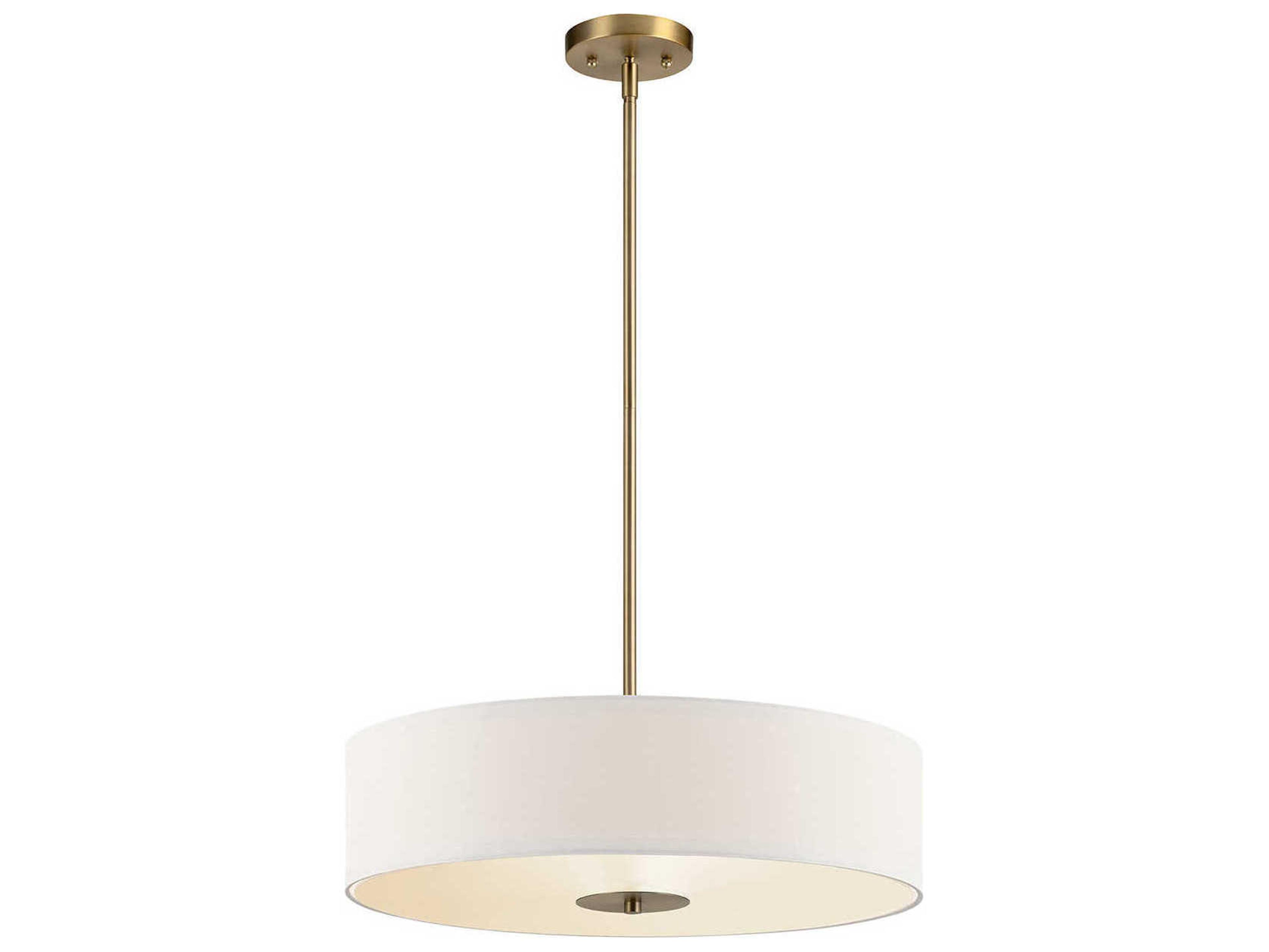 3-Light Classic Bronze Glass Drum Round Pendant