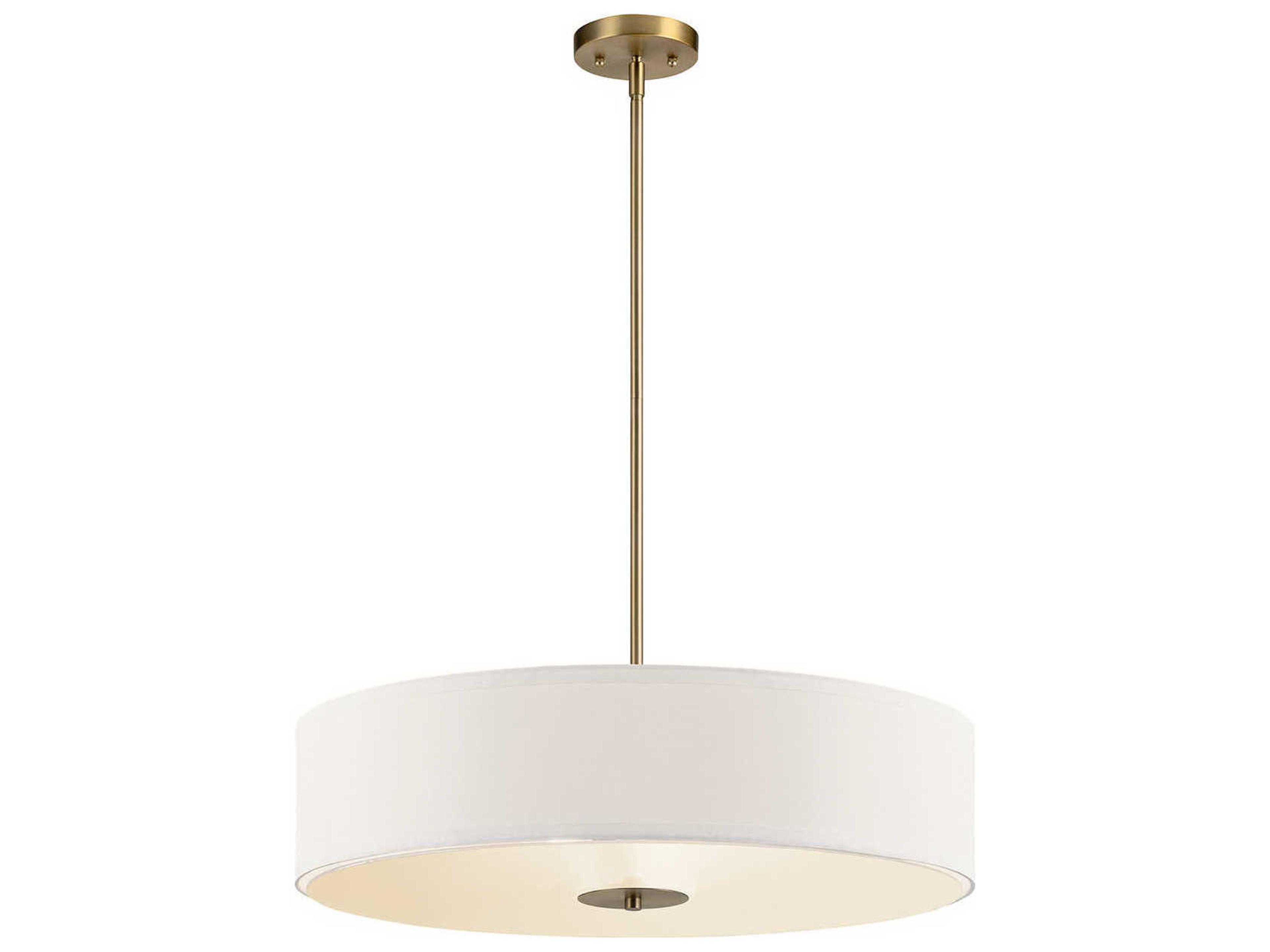 3-Light Classic Bronze Glass Drum Round Pendant