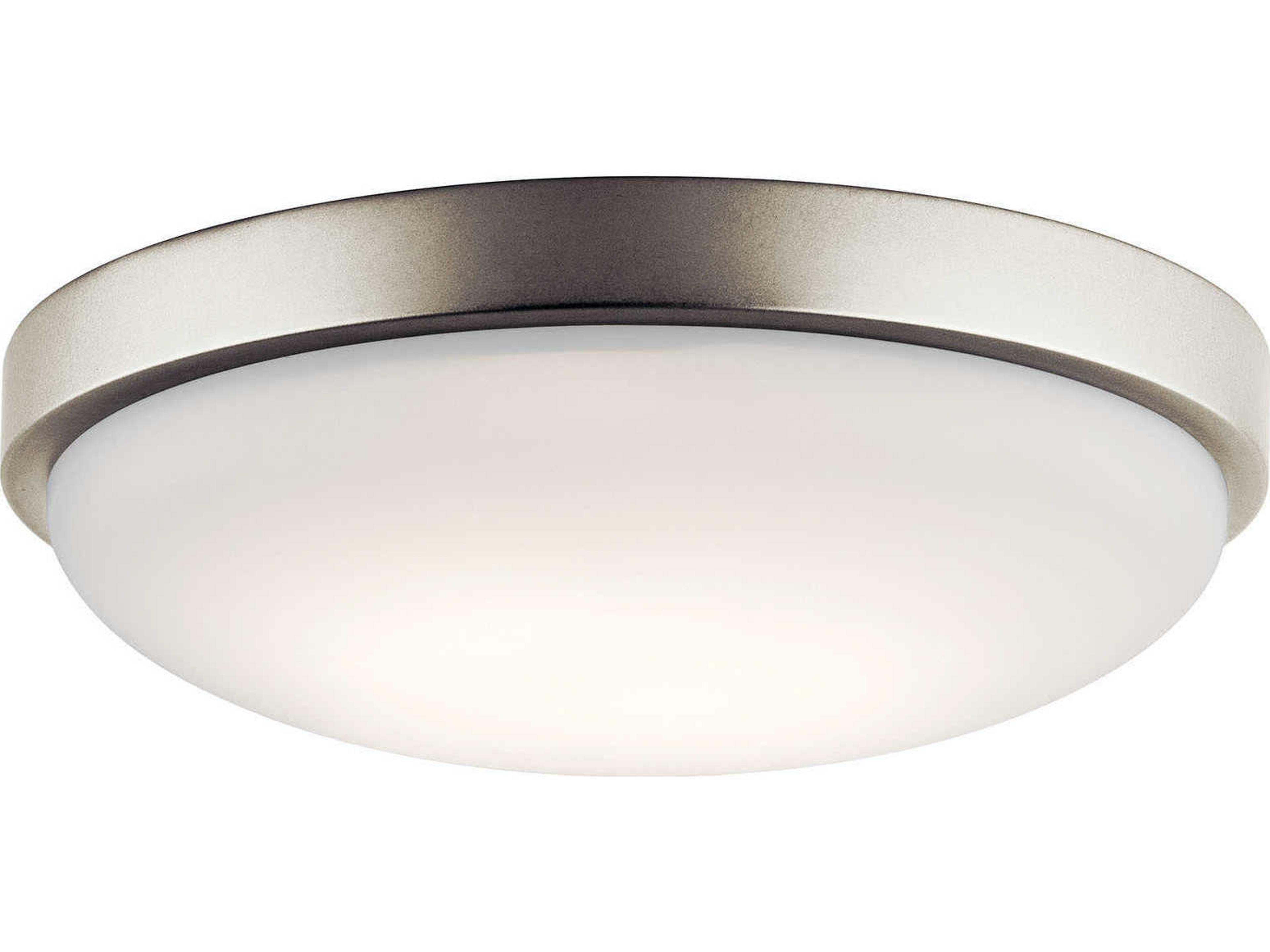 Ceiling Space 1-Light Brushed Nickel LED Bowl Round Flush Mount