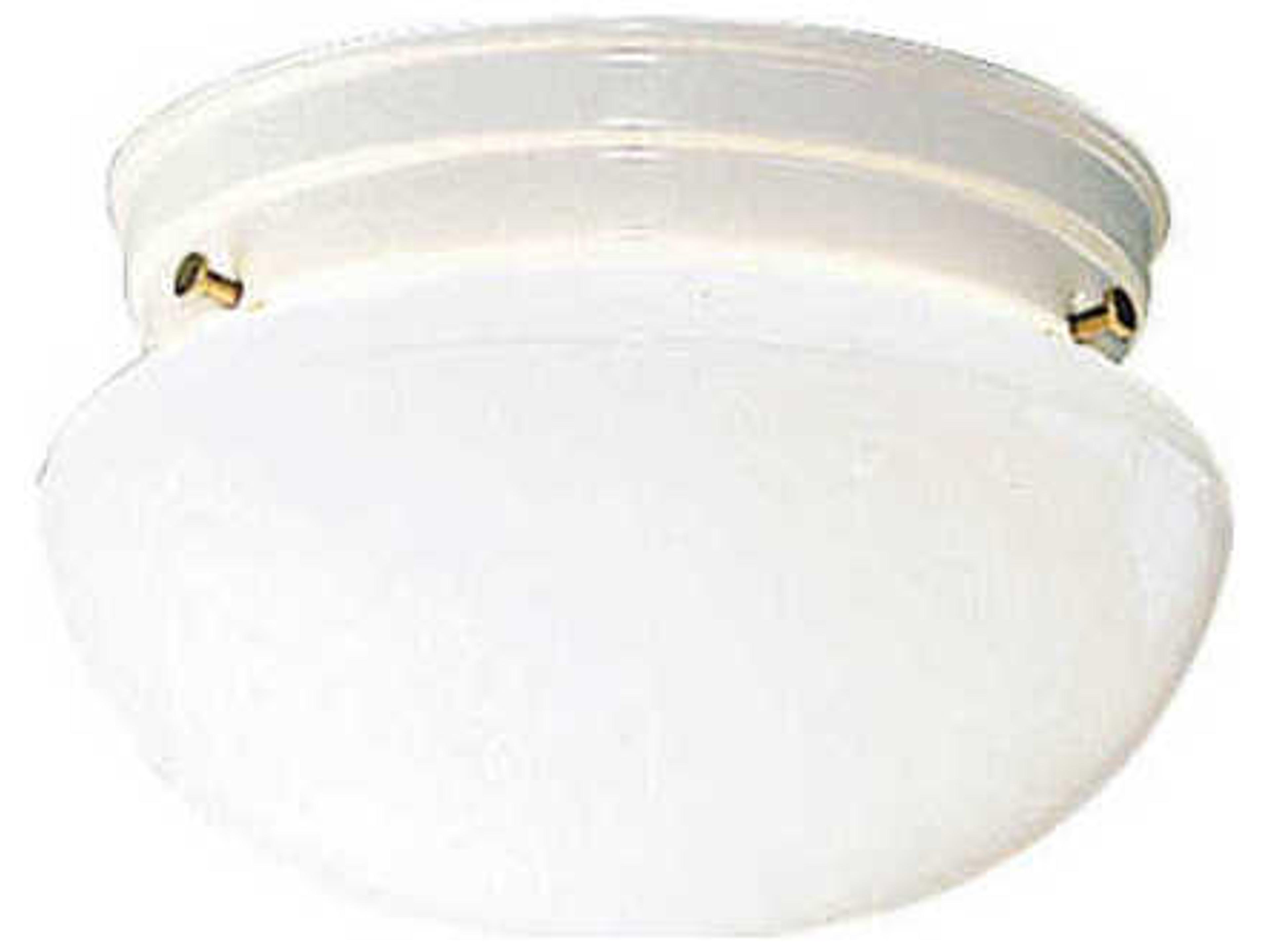 Ceiling Space 1-Light White Bowl Round Flush Mount