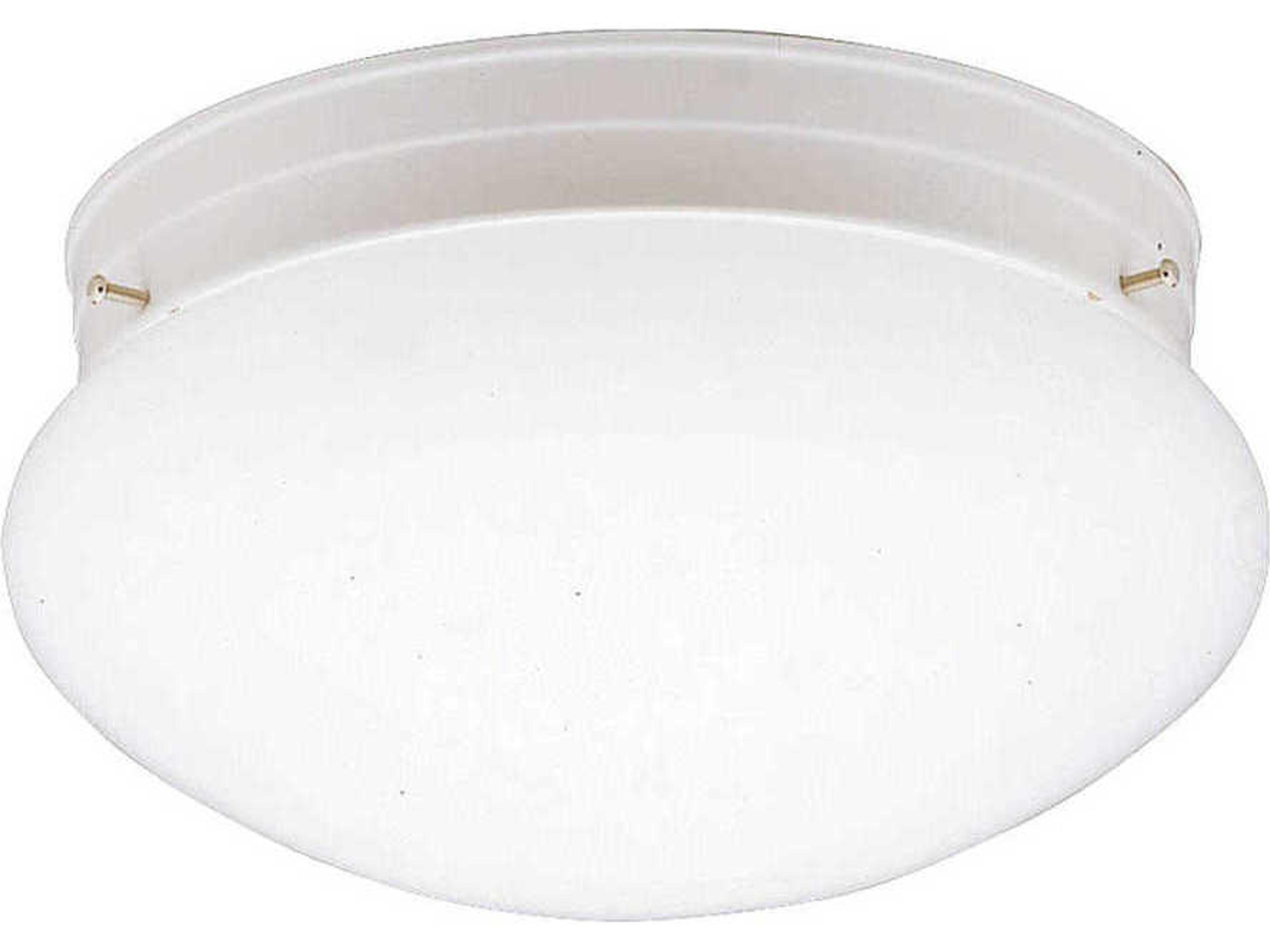 Ceiling Space 1-Light White Bowl Round Flush Mount