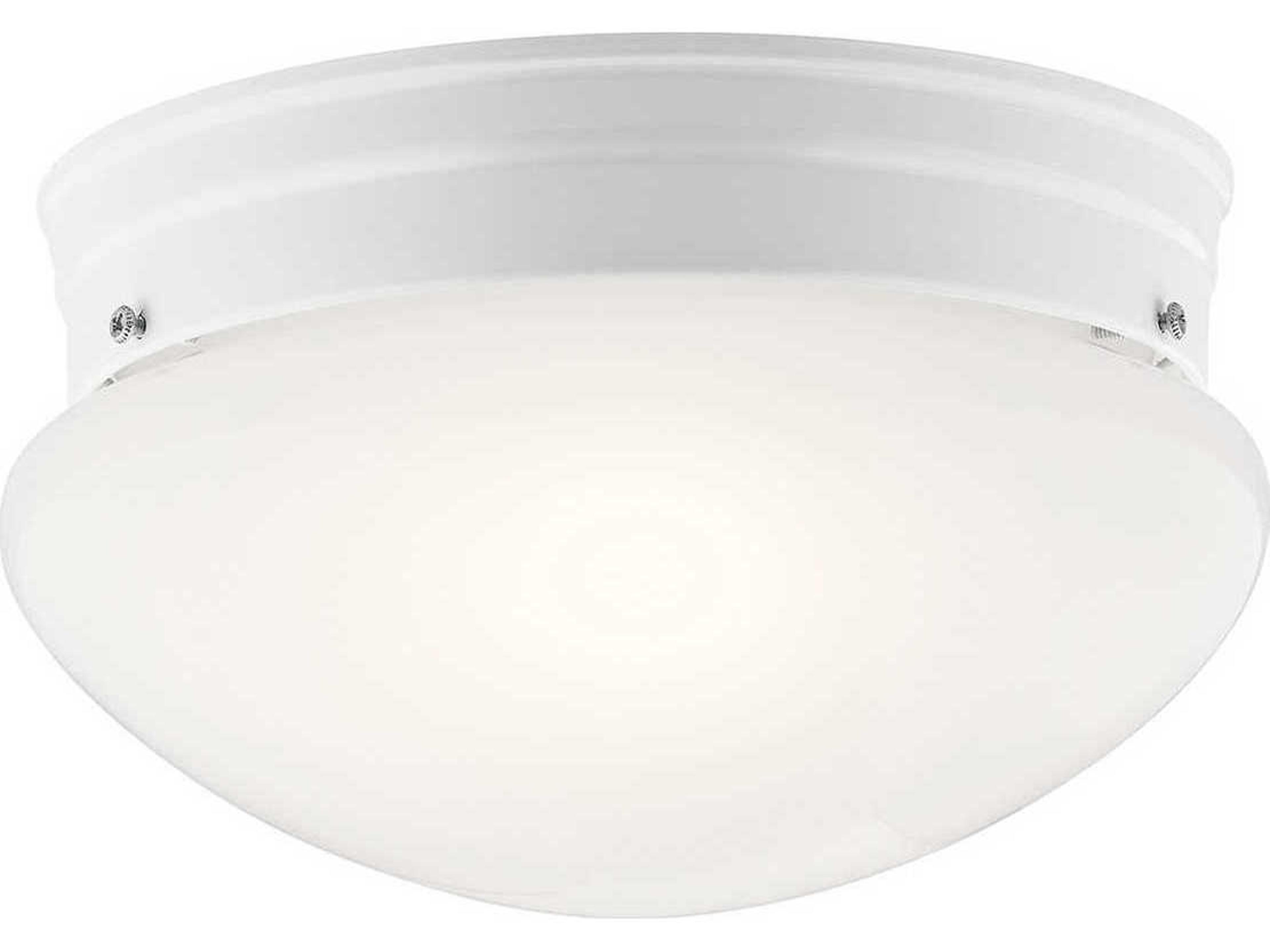 Ceiling Space 2-Light White Bowl Round Flush Mount