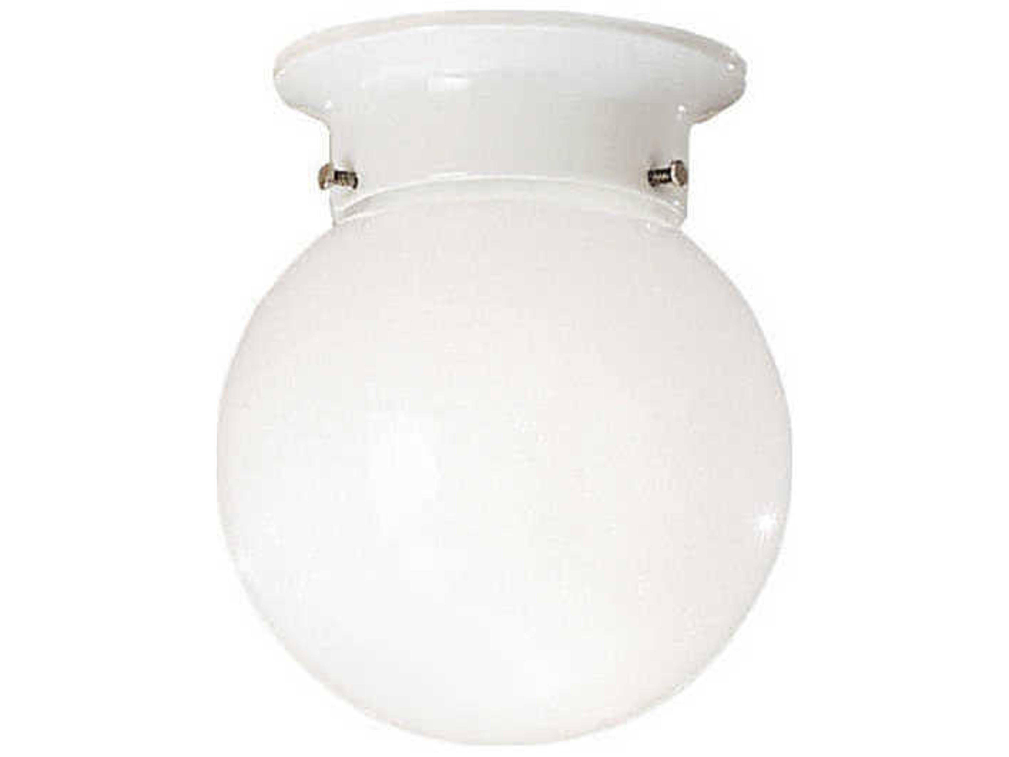 Ceiling Space 1-Light White Globe Round Flush Mount