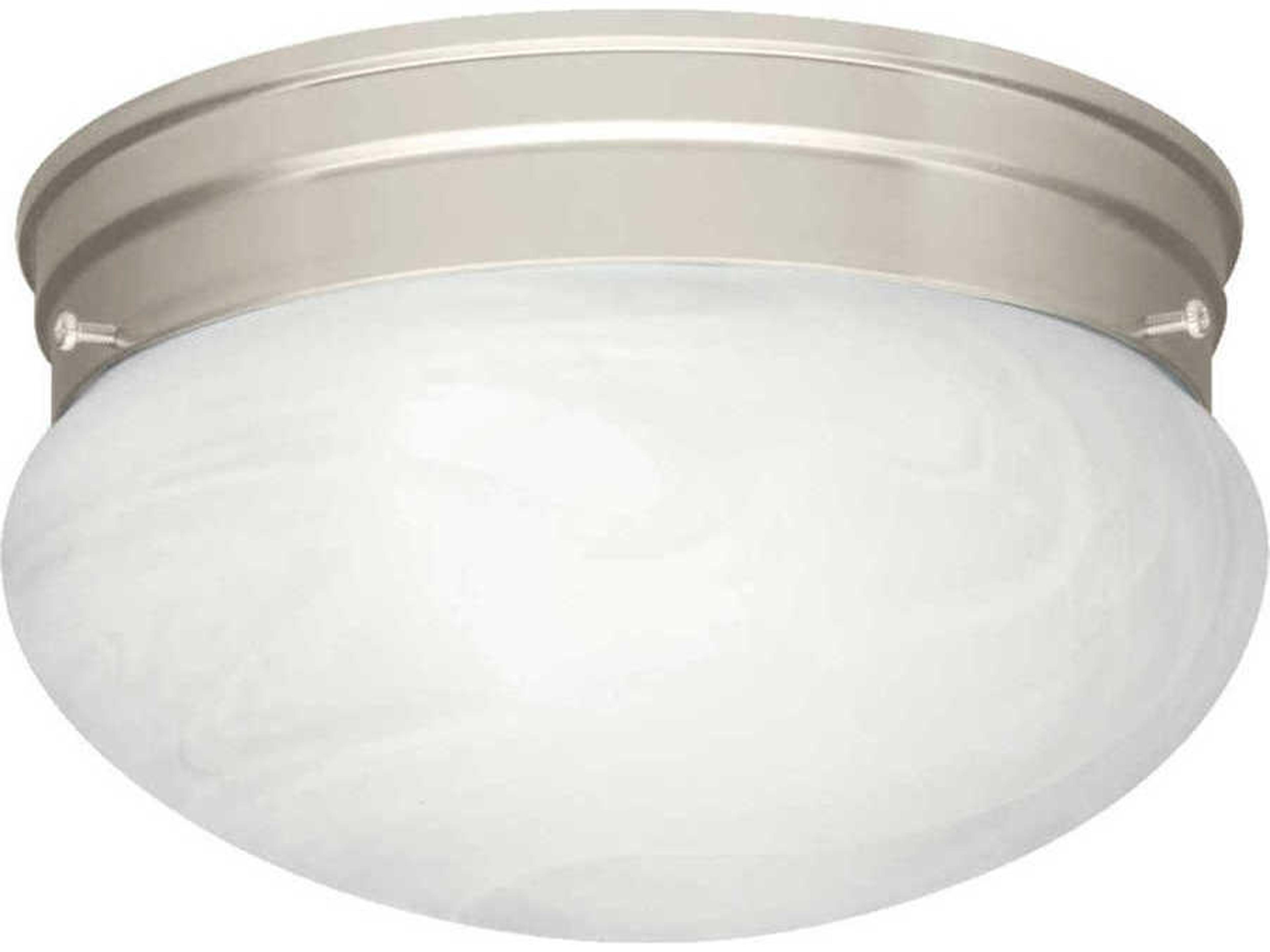 Ceiling Space 1-Light Brushed Nickel Glass Bowl Round Flush Mount