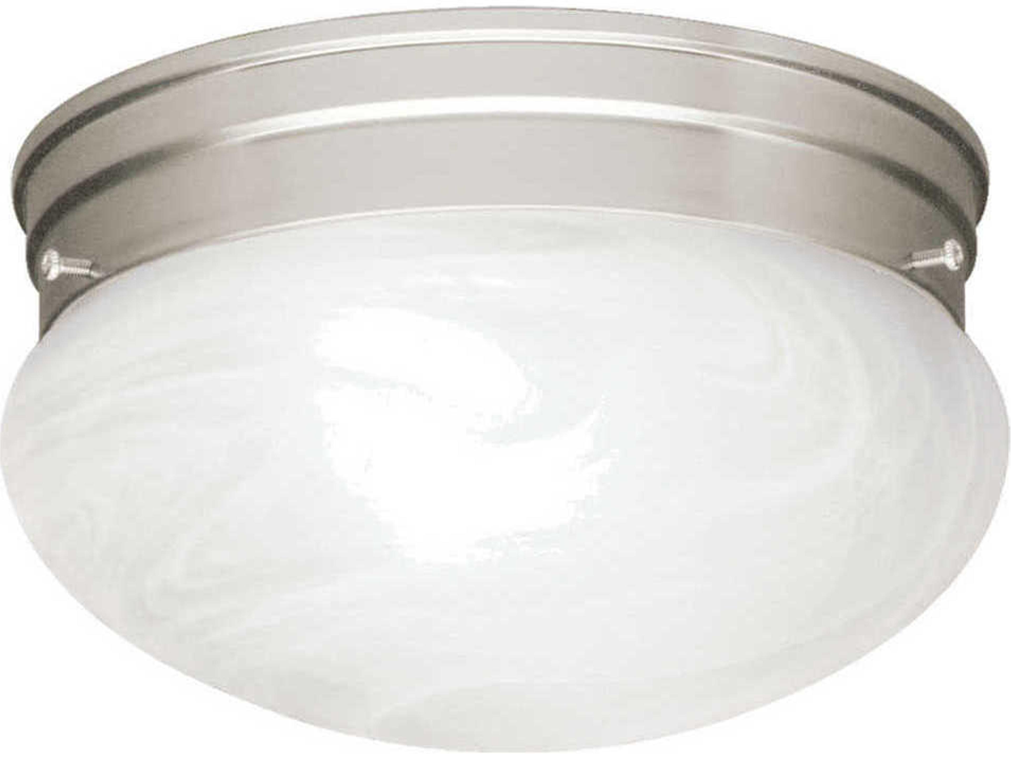 Ceiling Space 2-Light Brushed Nickel Glass Bowl Round Flush Mount