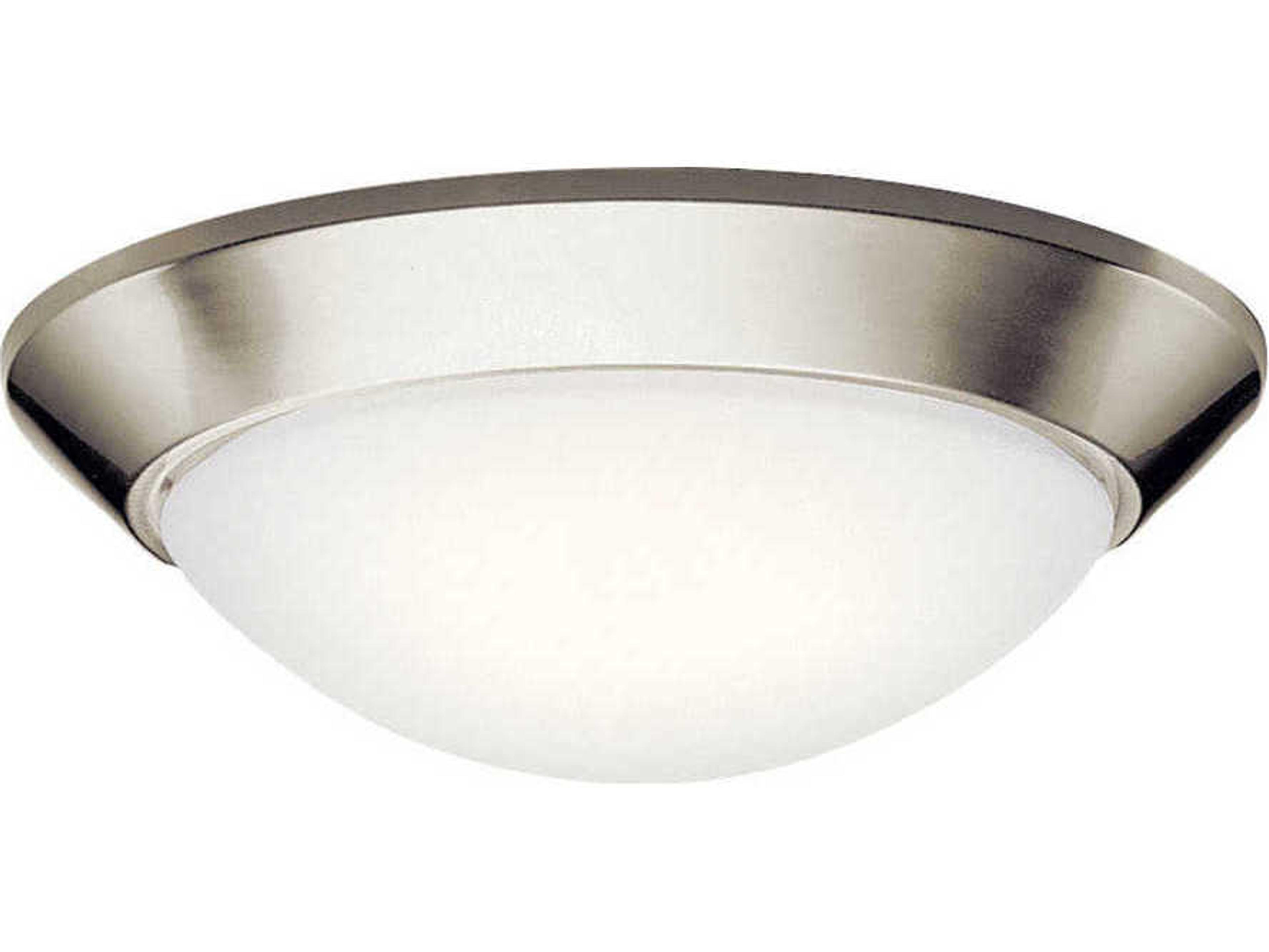 Ceiling Space 2-Light Brushed Nickel Glass Bowl Round Flush Mount