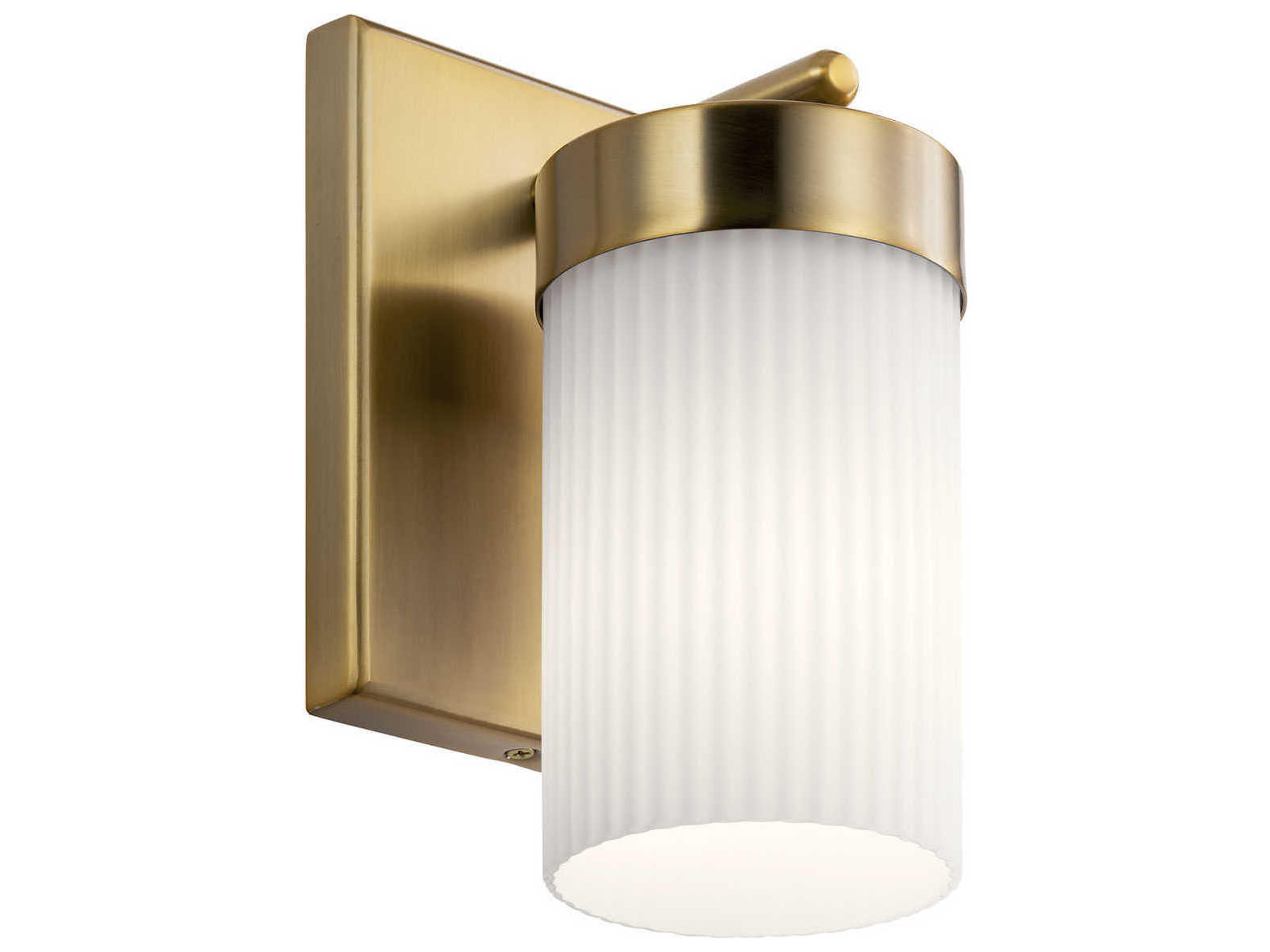Ciona 1-Light Brushed Natural Brass Glass Wall Sconce