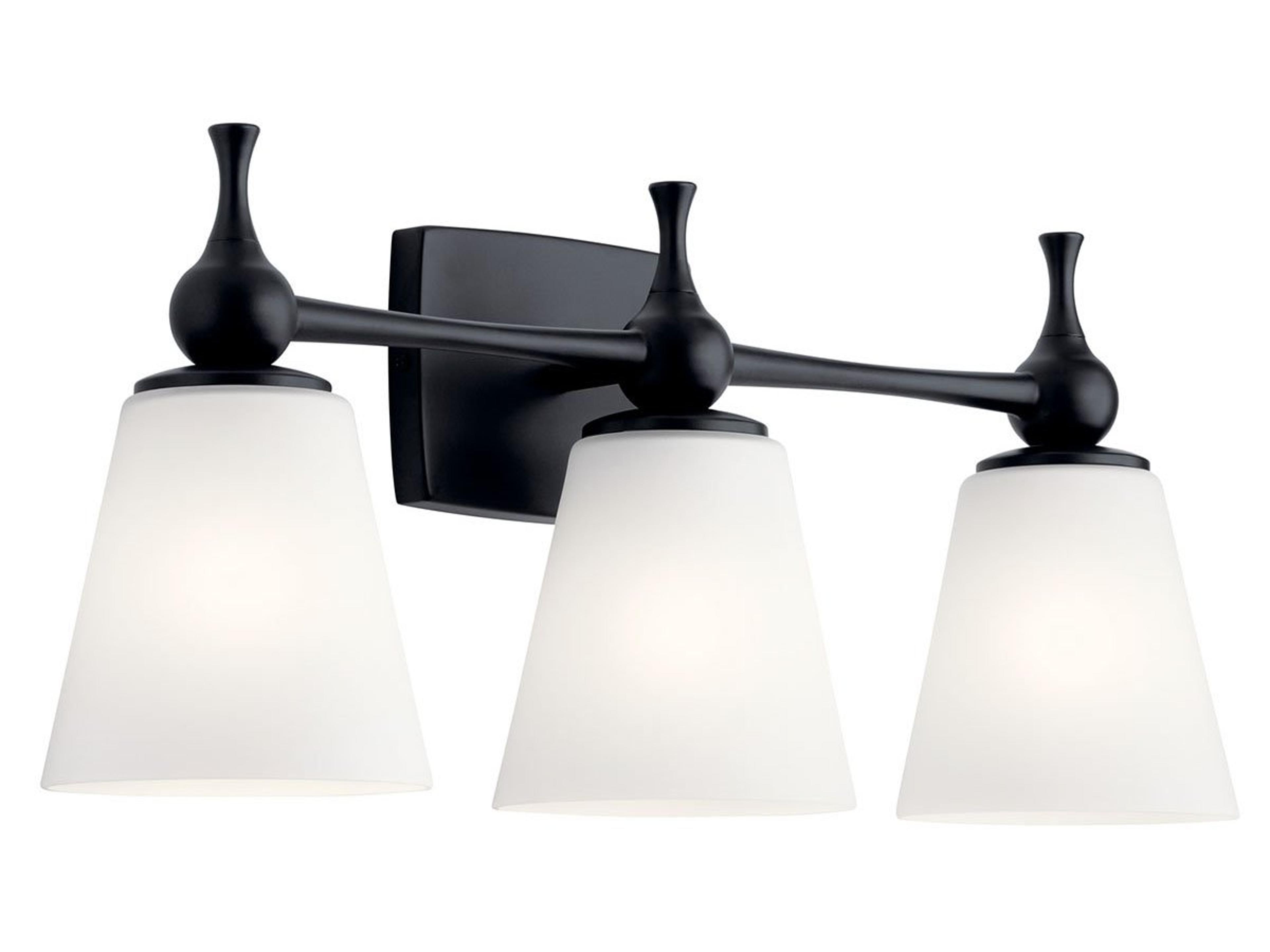Cosabella 3-Light Black Glass Vanity Light