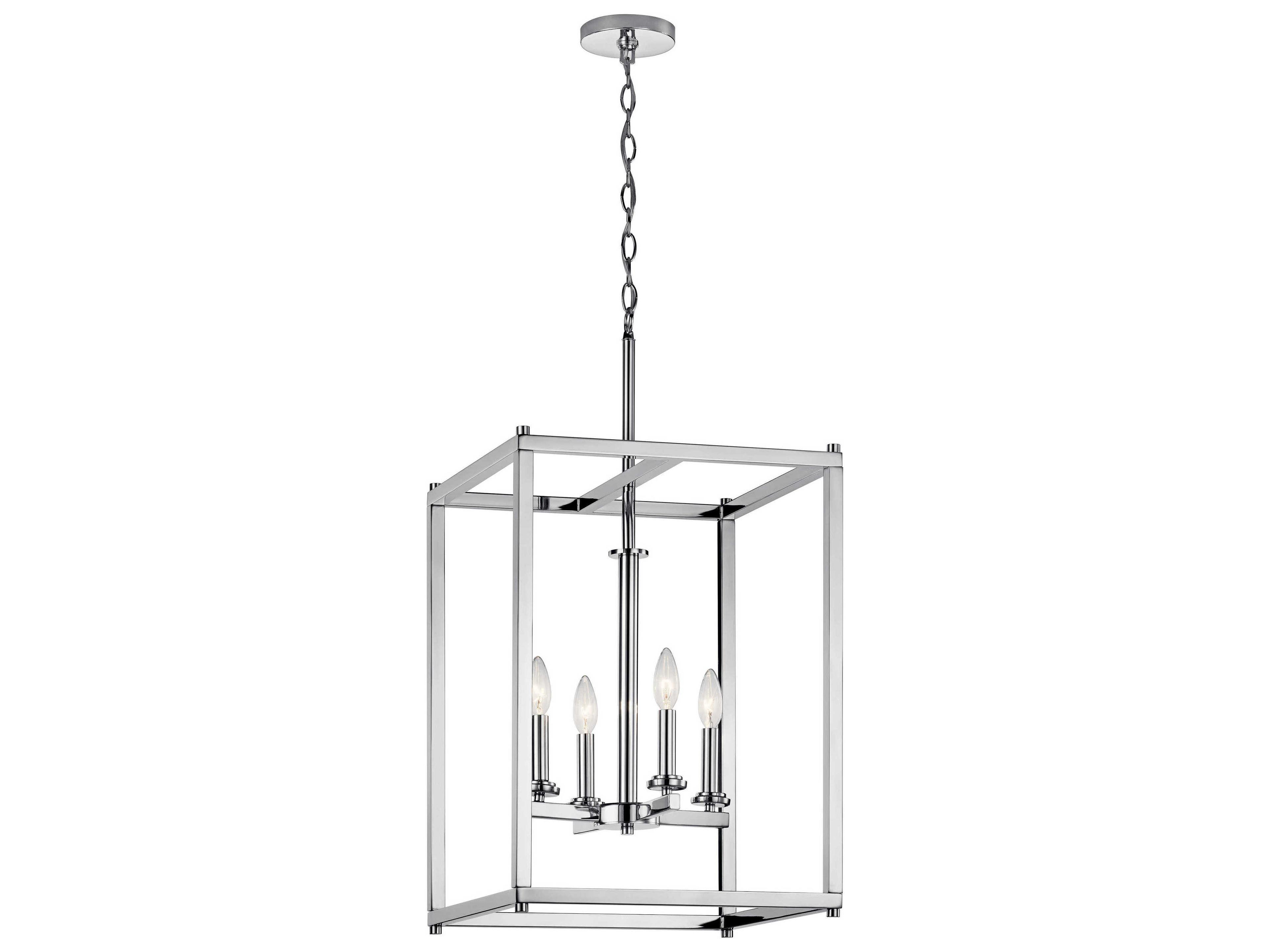 Crosby 4-Light Chrome Geometric Pendant