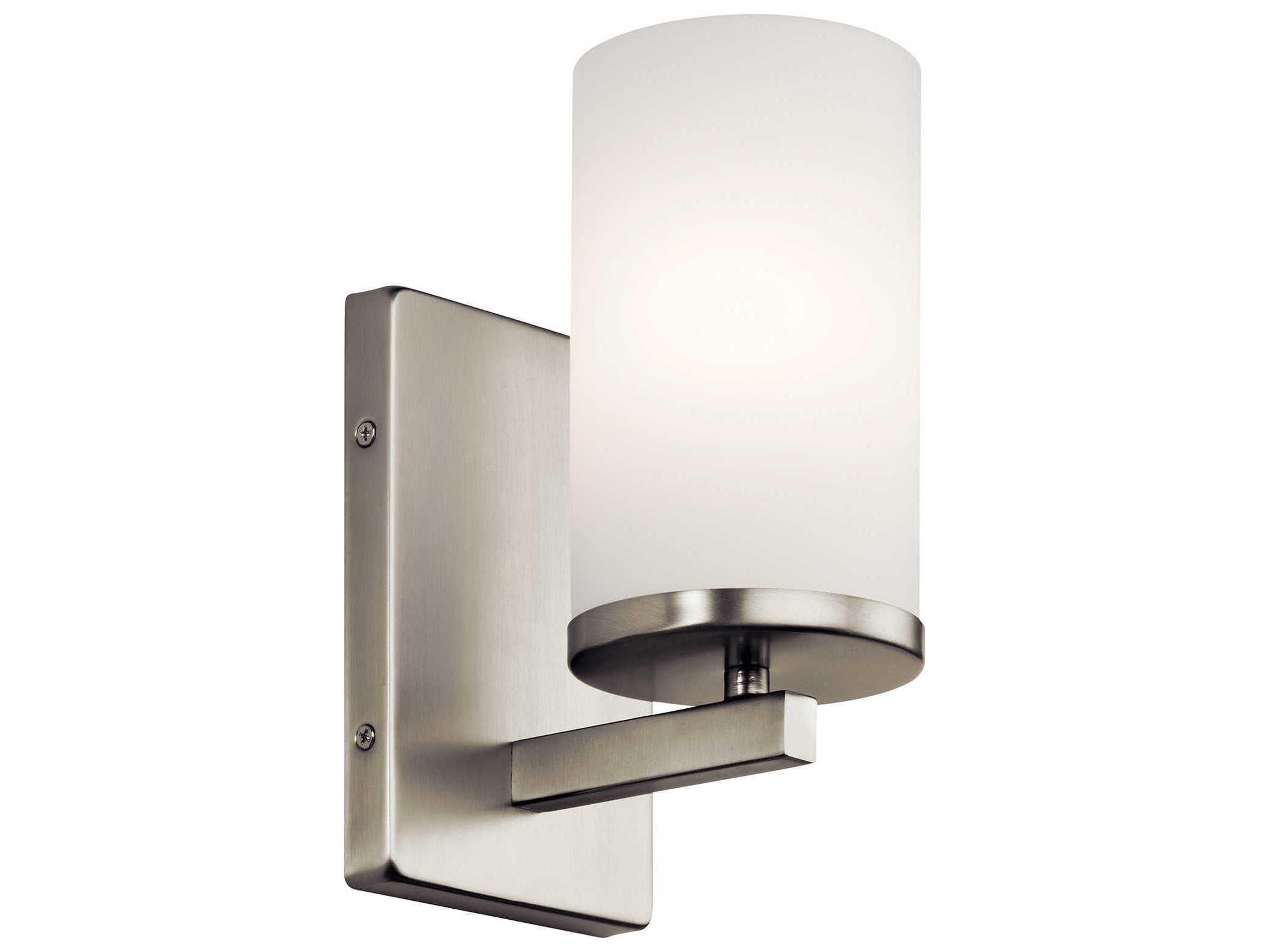 Crosby 1-Light Brushed Nickel Glass Wall Sconce