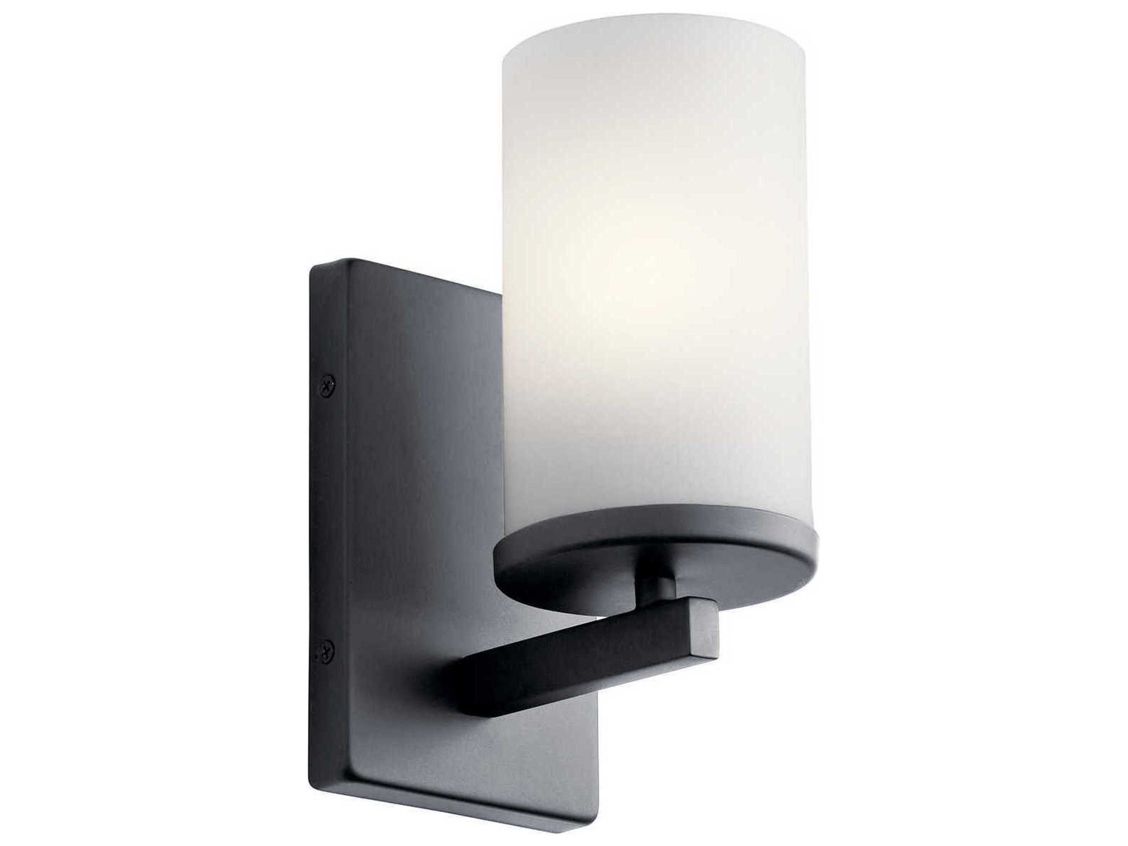 Crosby 1-Light Black Glass Wall Sconce