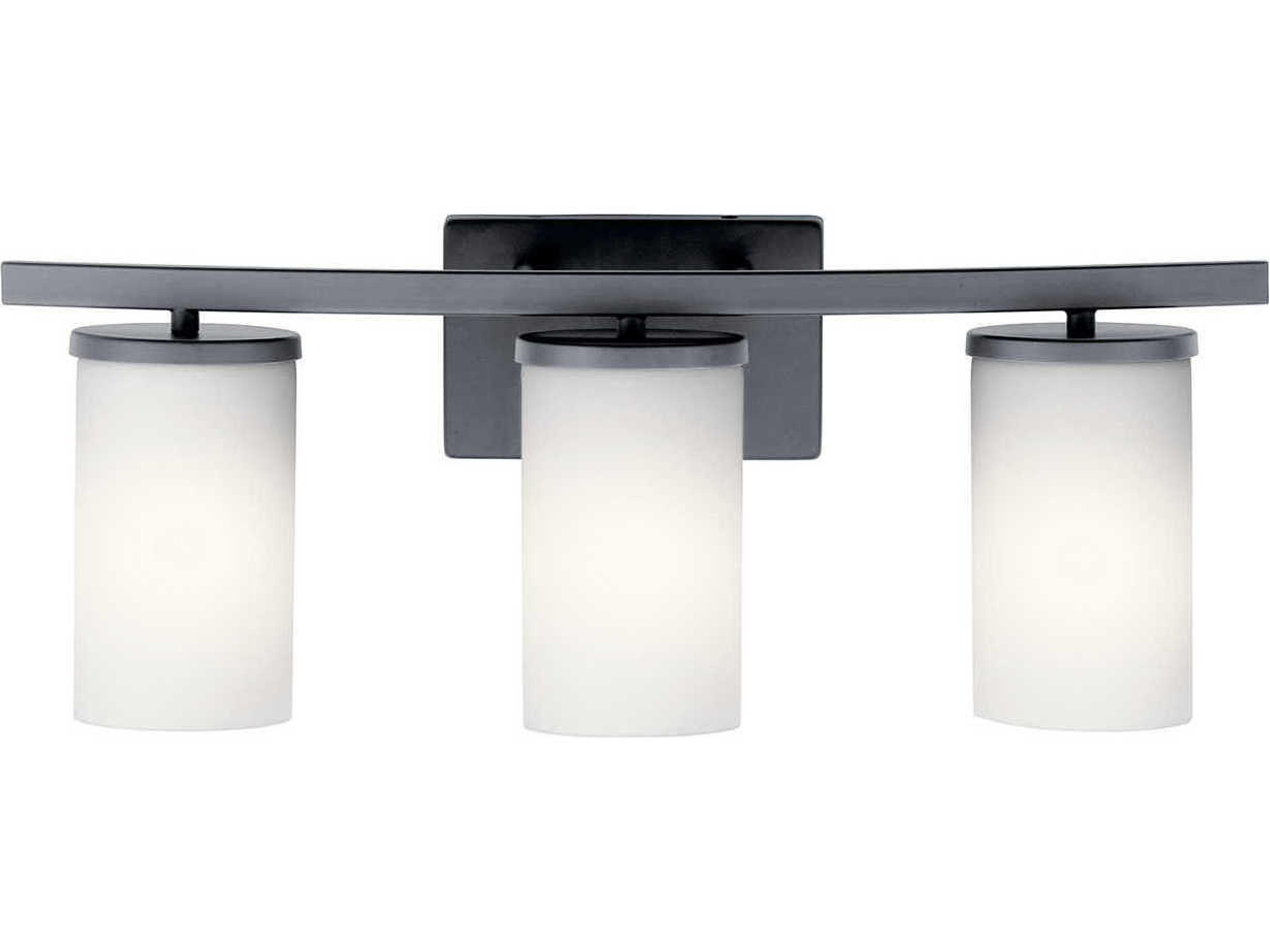 Crosby 3-Light Black Glass Vanity Light