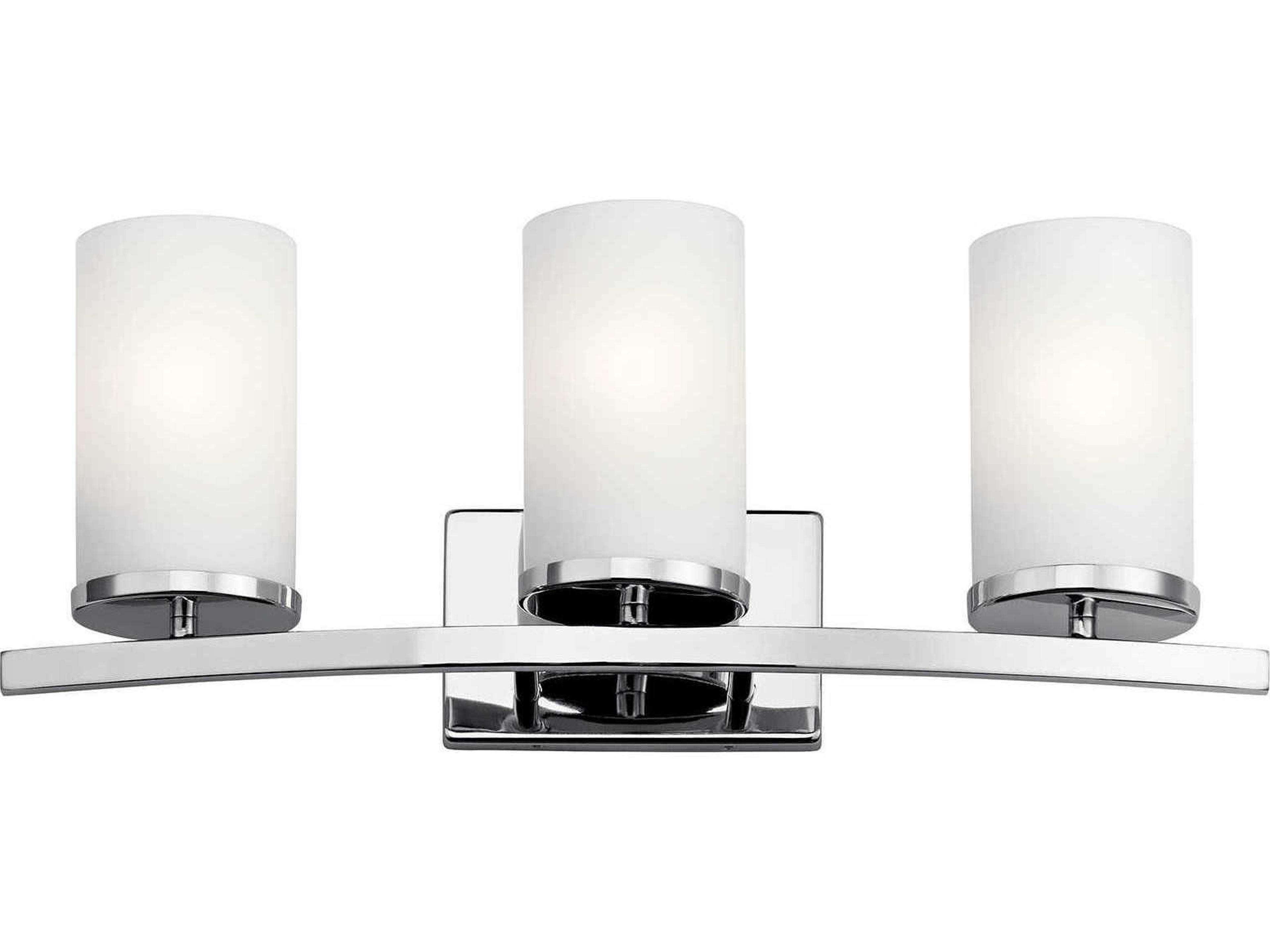 Crosby 3-Light Chrome Glass Vanity Light