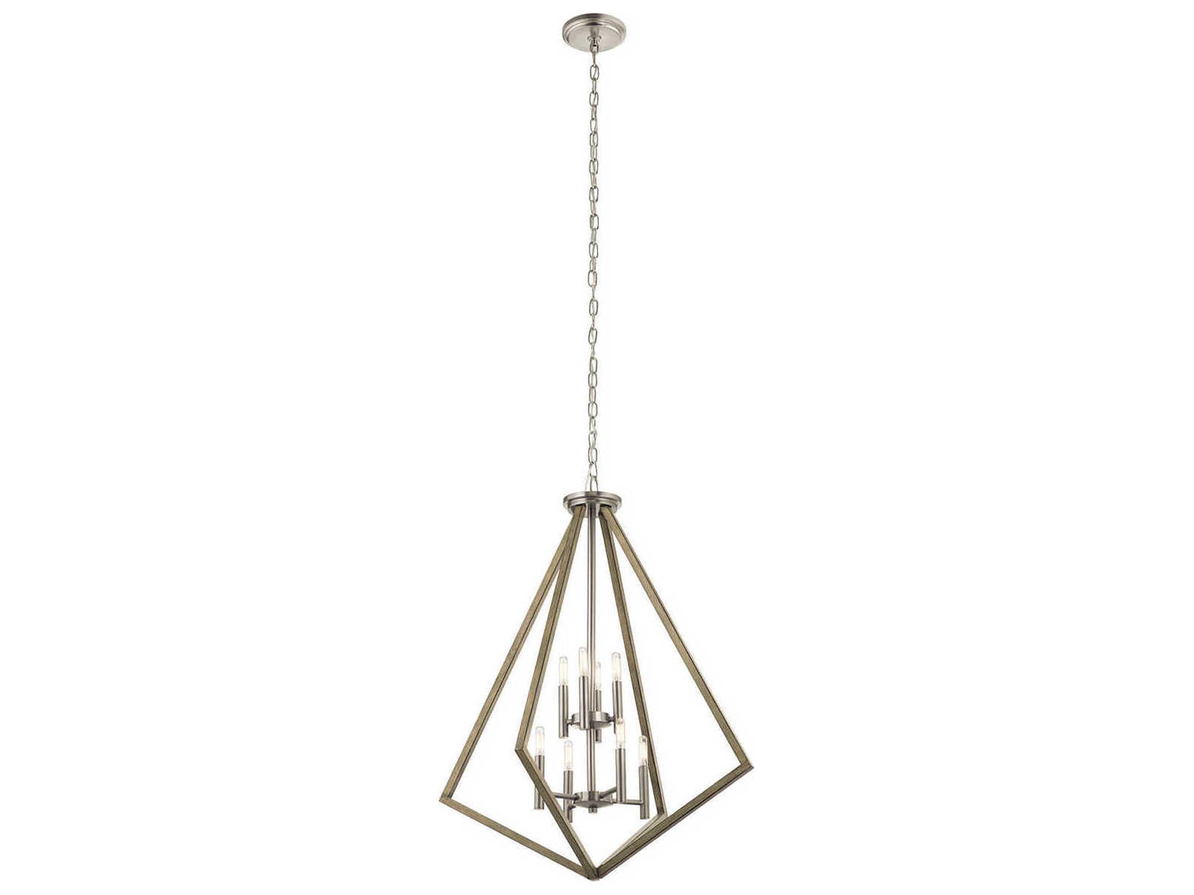 Deryn 8-Light Distressed Antique Gray Candelabra Geometric Chandelier