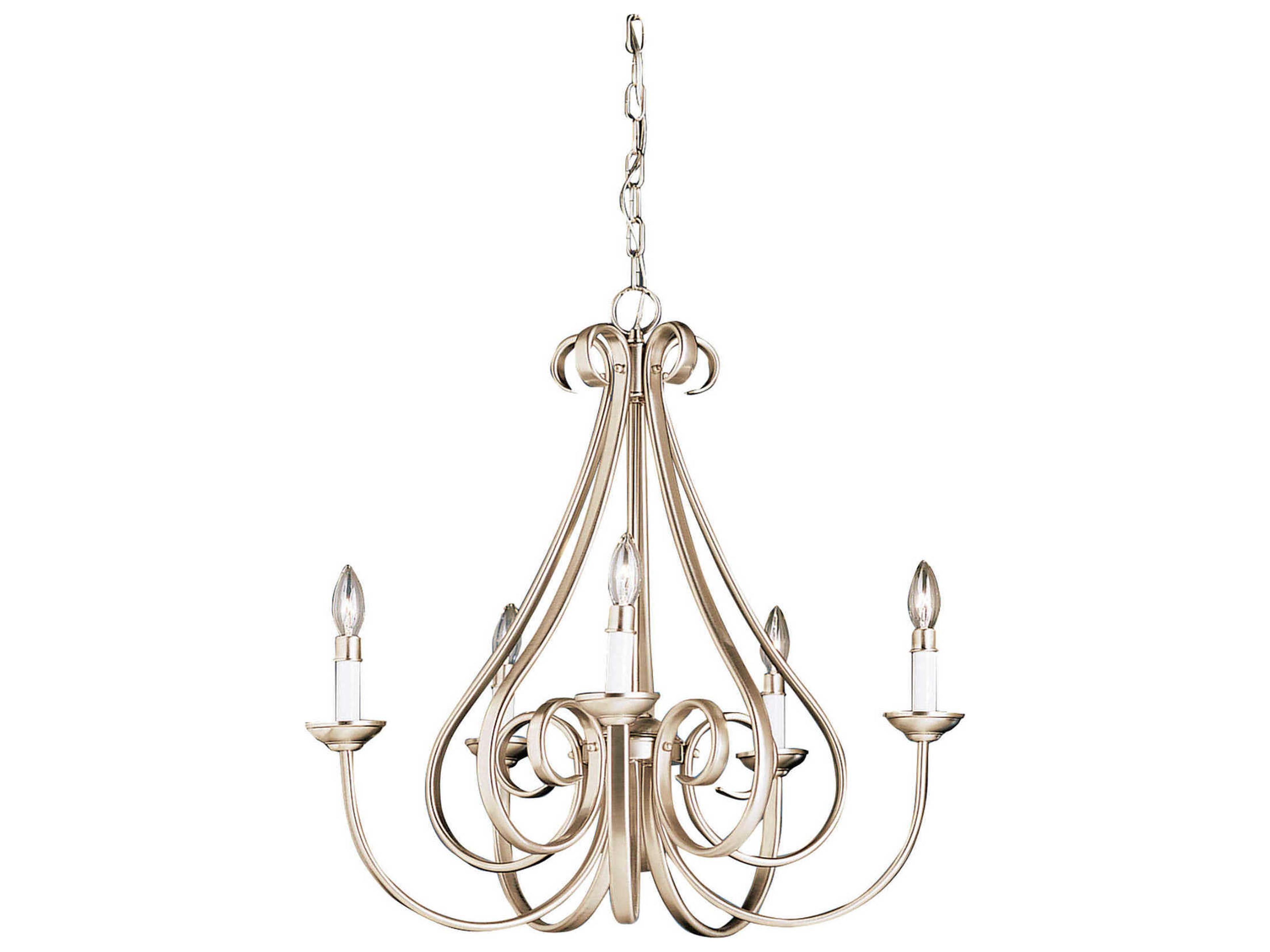 Dover 5-Light Brushed Nickel Candelabra Chandelier