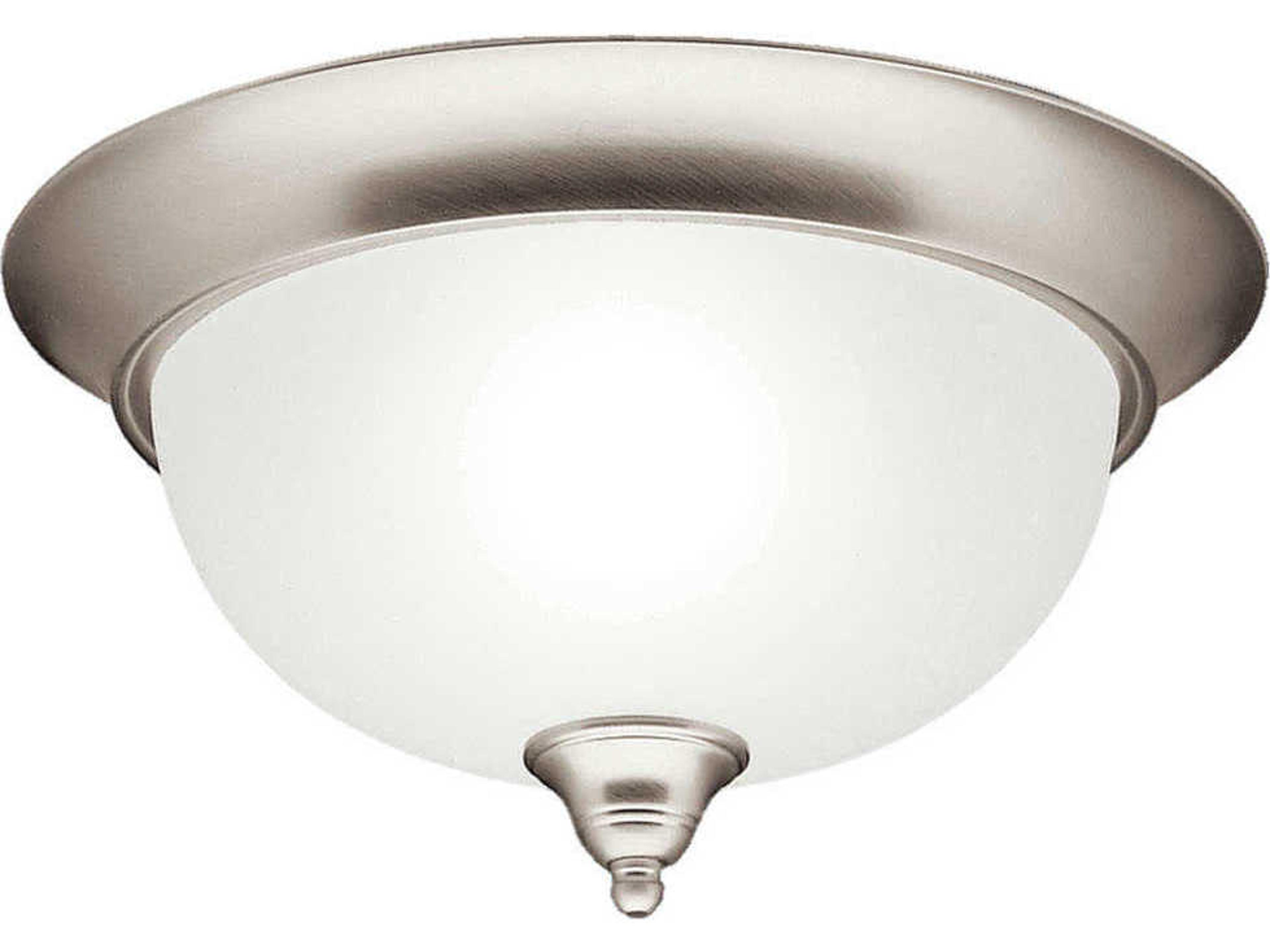 Dover 2-Light Brushed Nickel Glass Bowl Flush Mount
