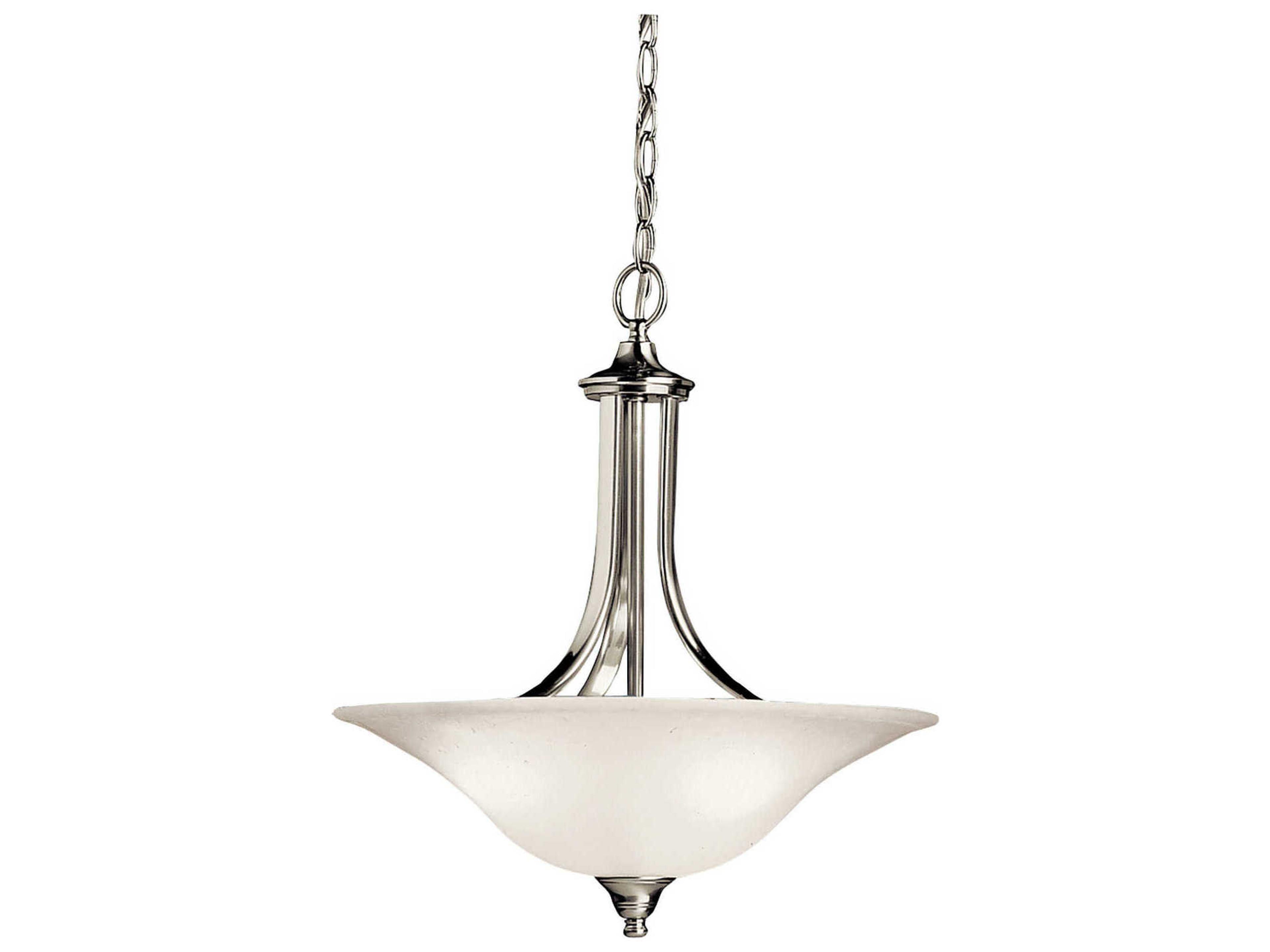 Dover 3-Light Brushed Nickel Glass Bowl Pendant