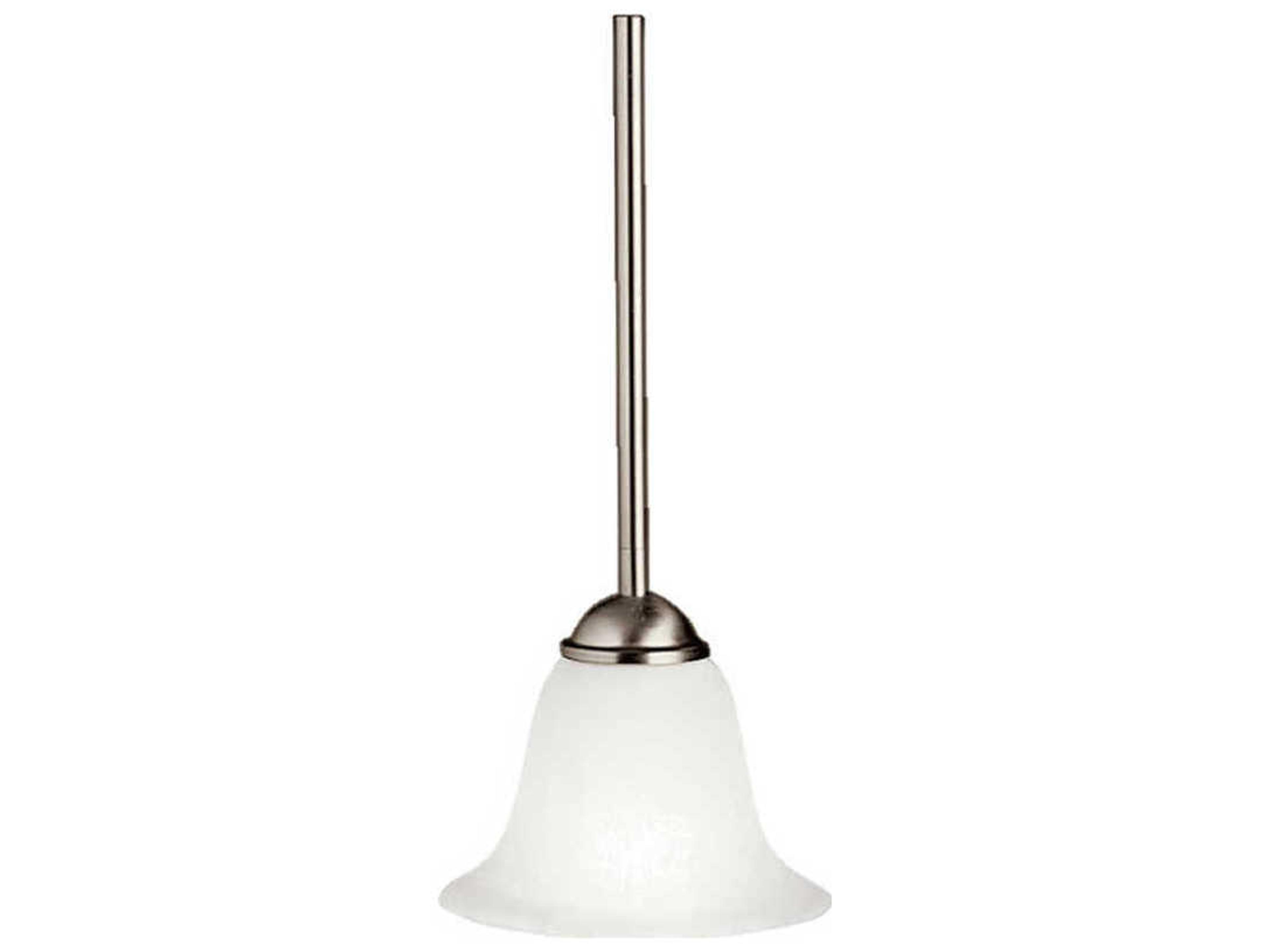Dover 1-Light Brushed Nickel Glass Bell Mini Pendant