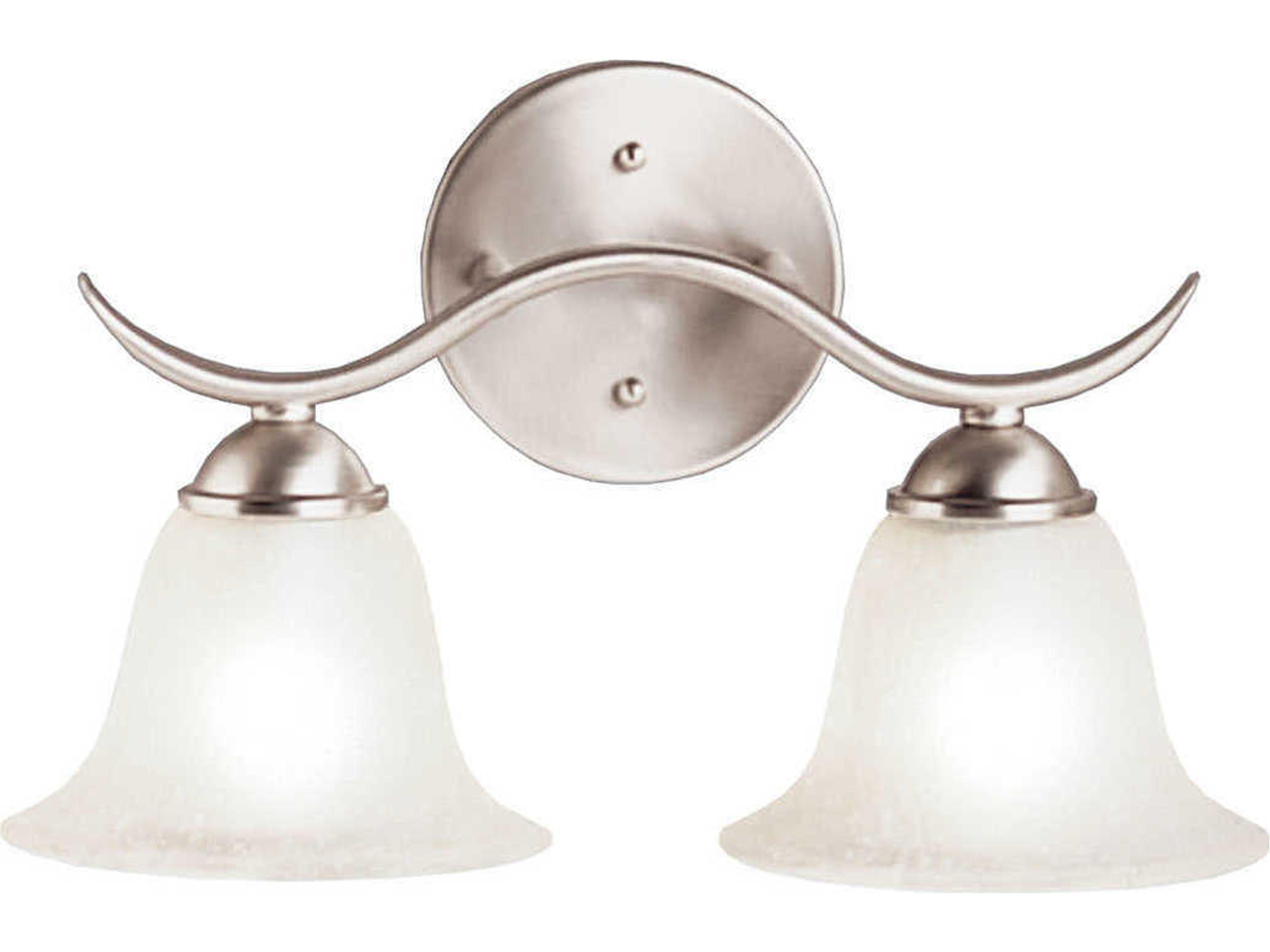 Dover 2-Light Brushed Nickel Glass Vanity Light