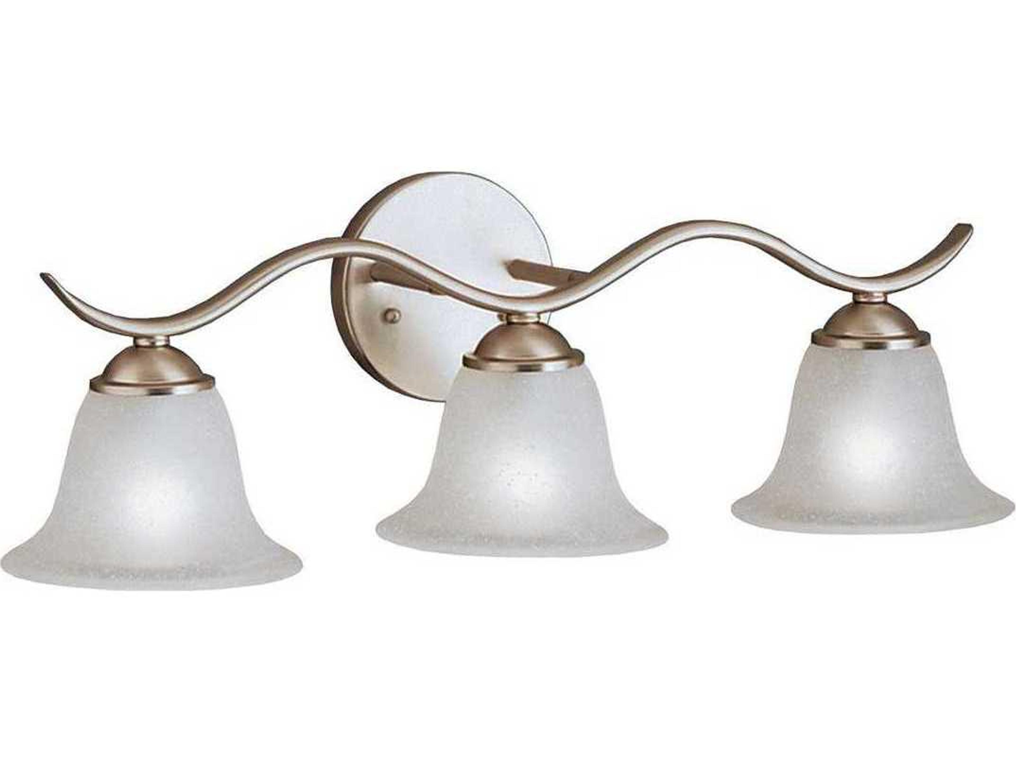 Dover 3-Light Brushed Nickel Glass Vanity Light
