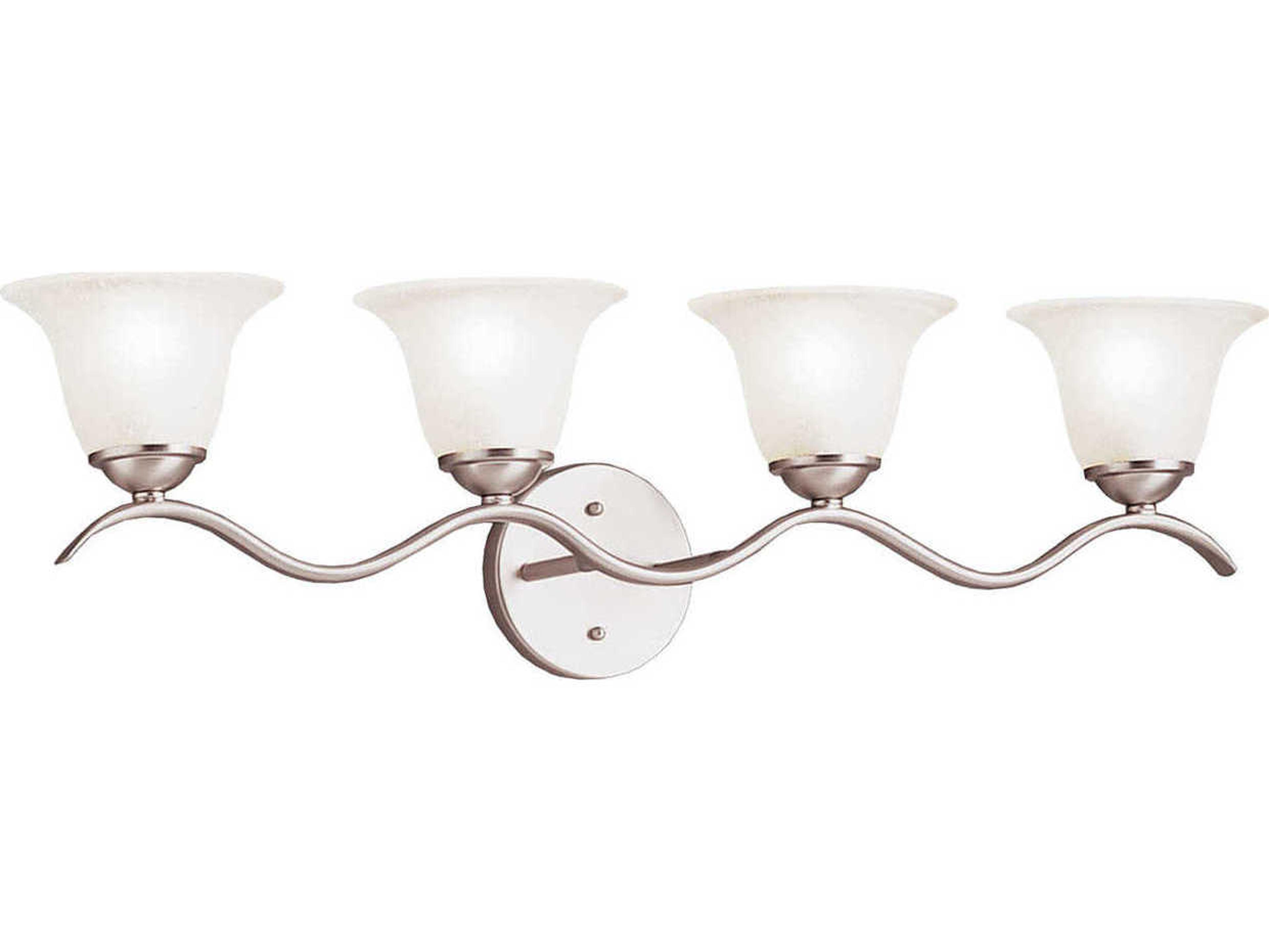 Dover 4-Light Brushed Nickel Glass Vanity Light