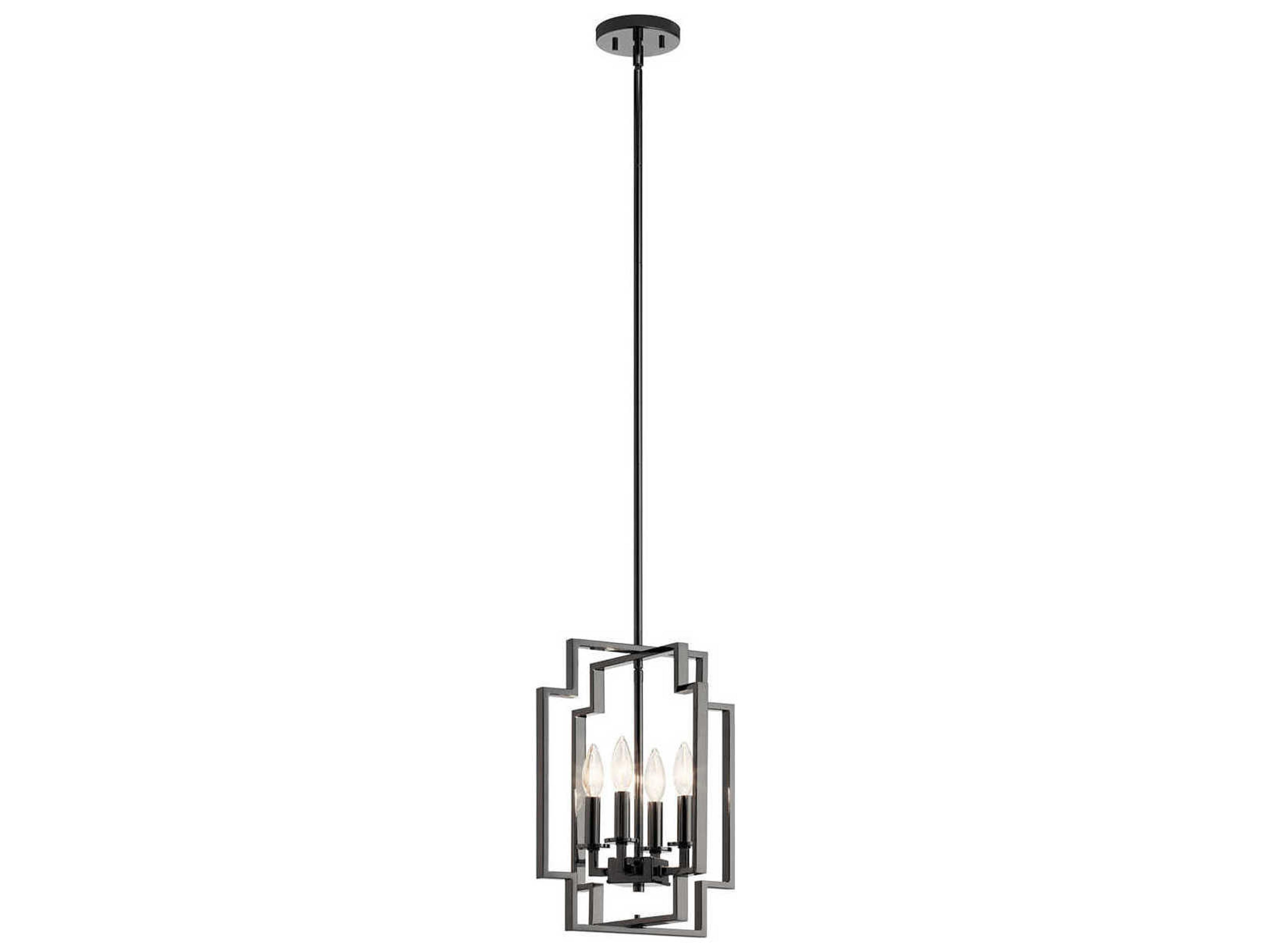 Downtown Deco 4-Light Midnight Chrome Black Candelabra Chandelier