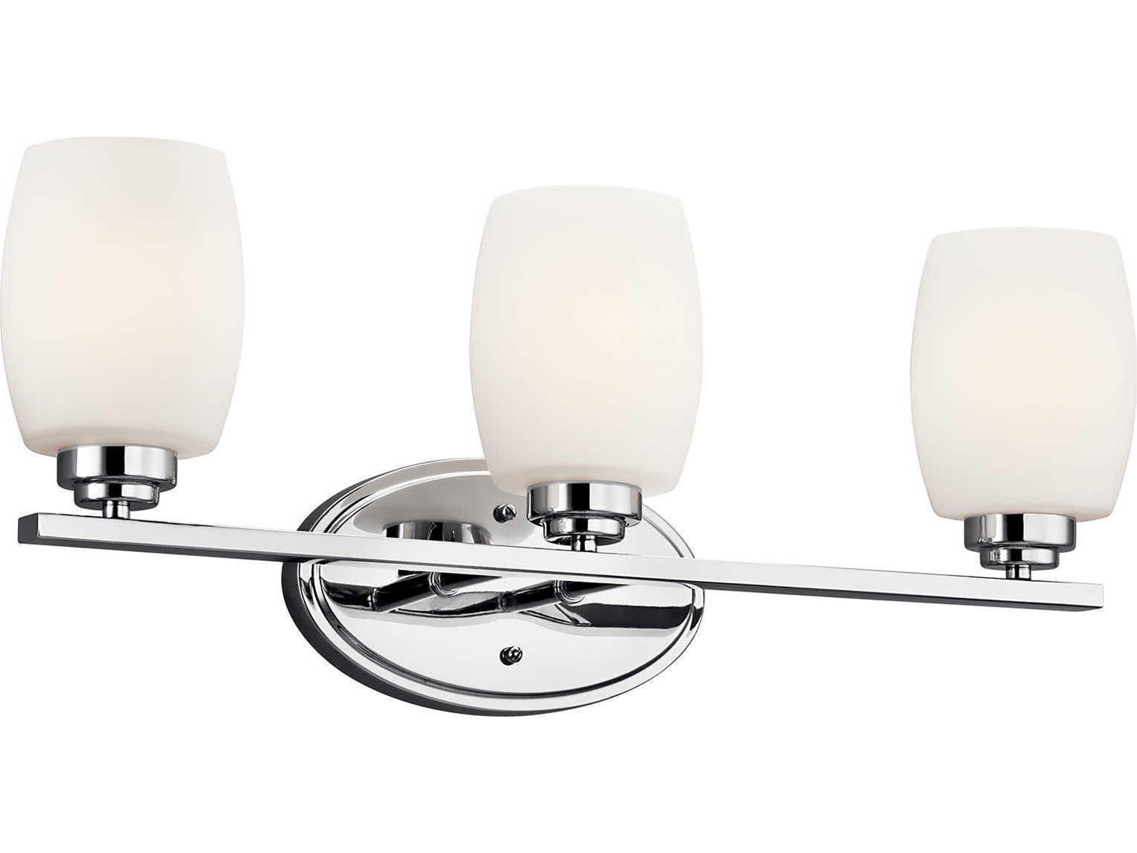 Eileen 3-Light Chrome Glass Vanity Light