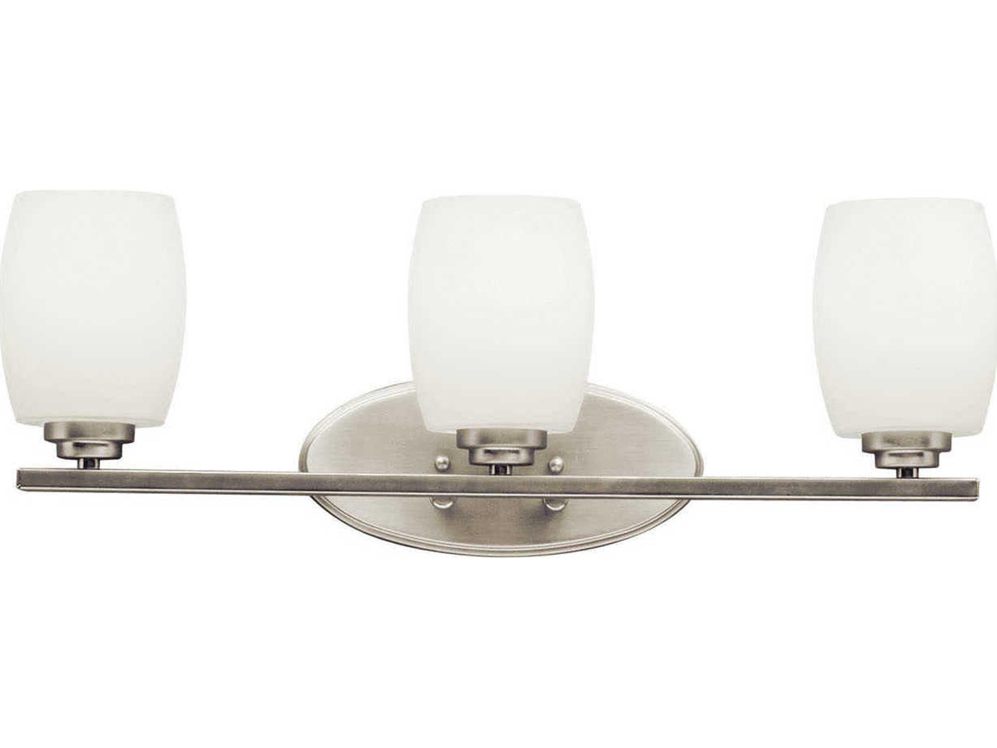Eileen 3-Light Brushed Nickel Glass Vanity Light