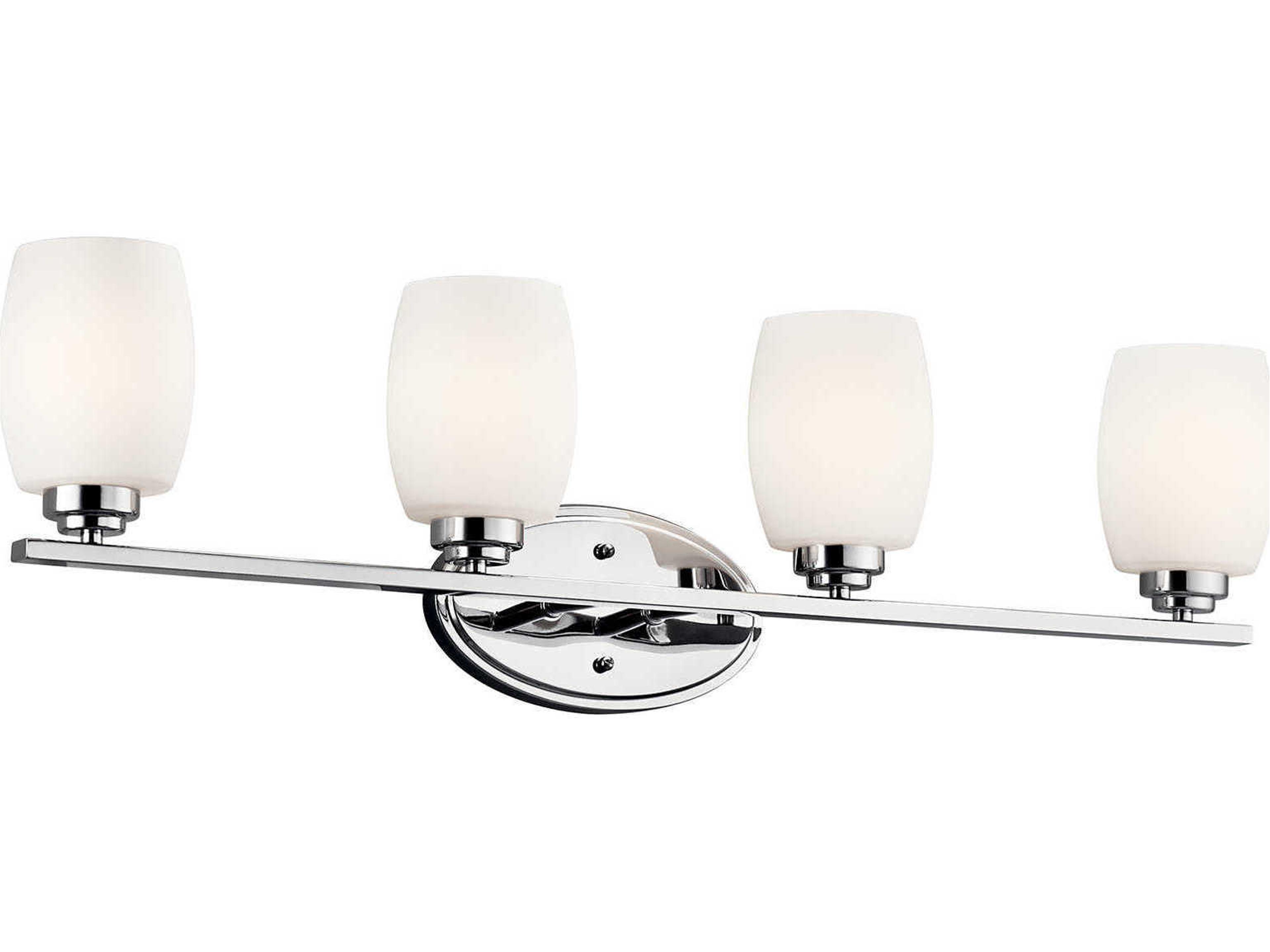 Eileen 4-Light Chrome Glass Vanity Light