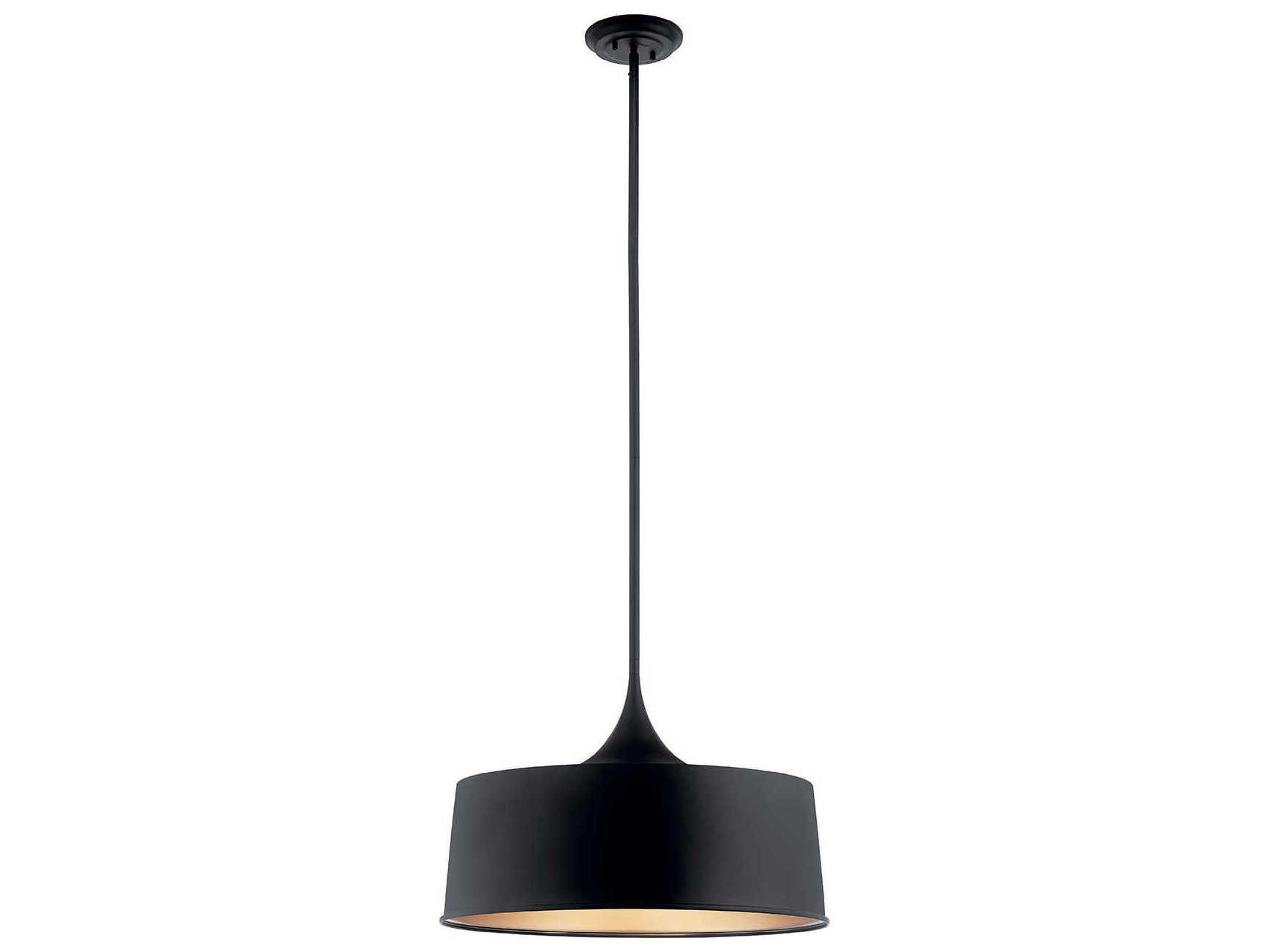 Elias 1-Light Black Round Pendant