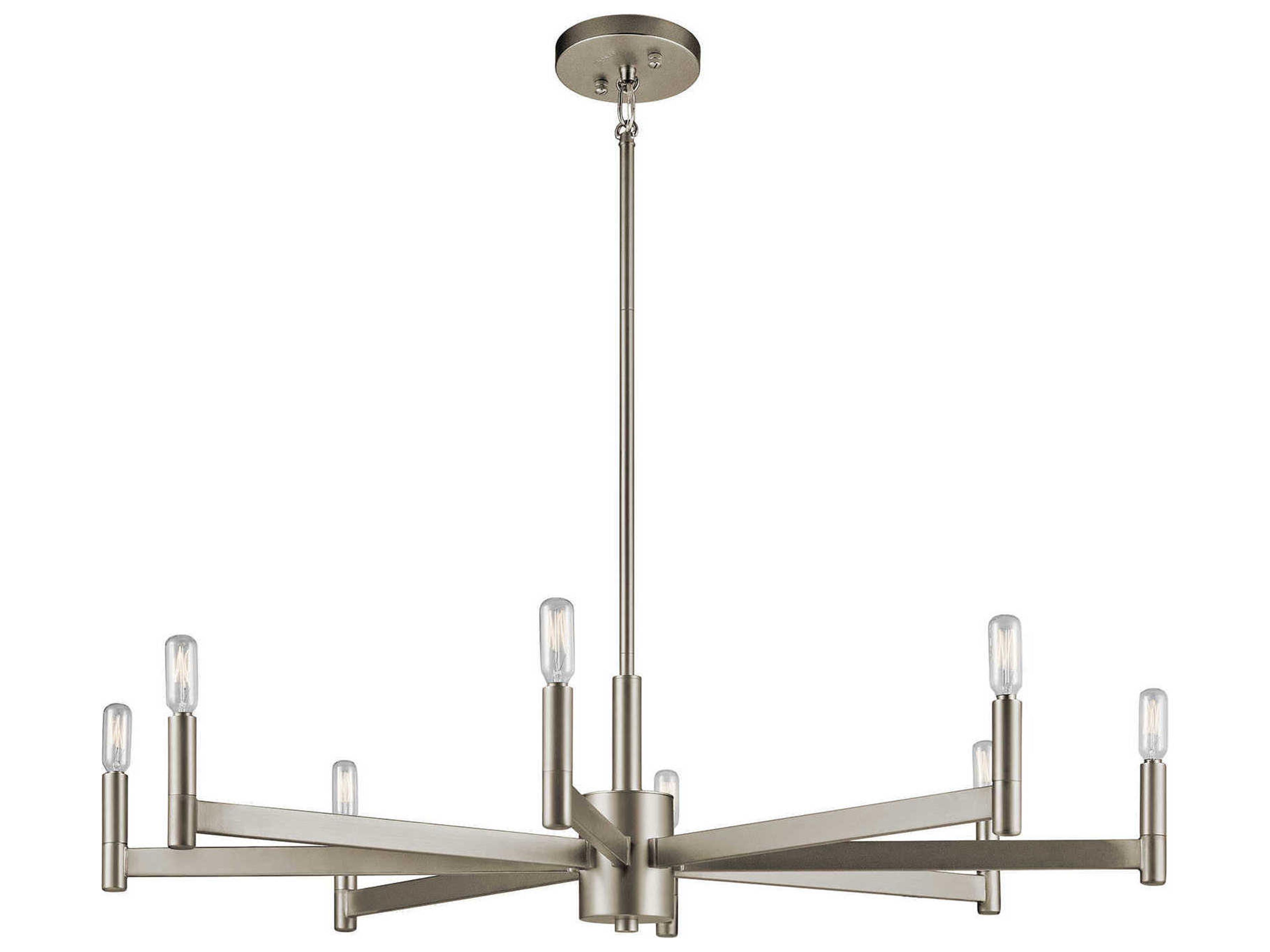Erzo 8-Light Satin Nickel Candelabra Linear Chandelier