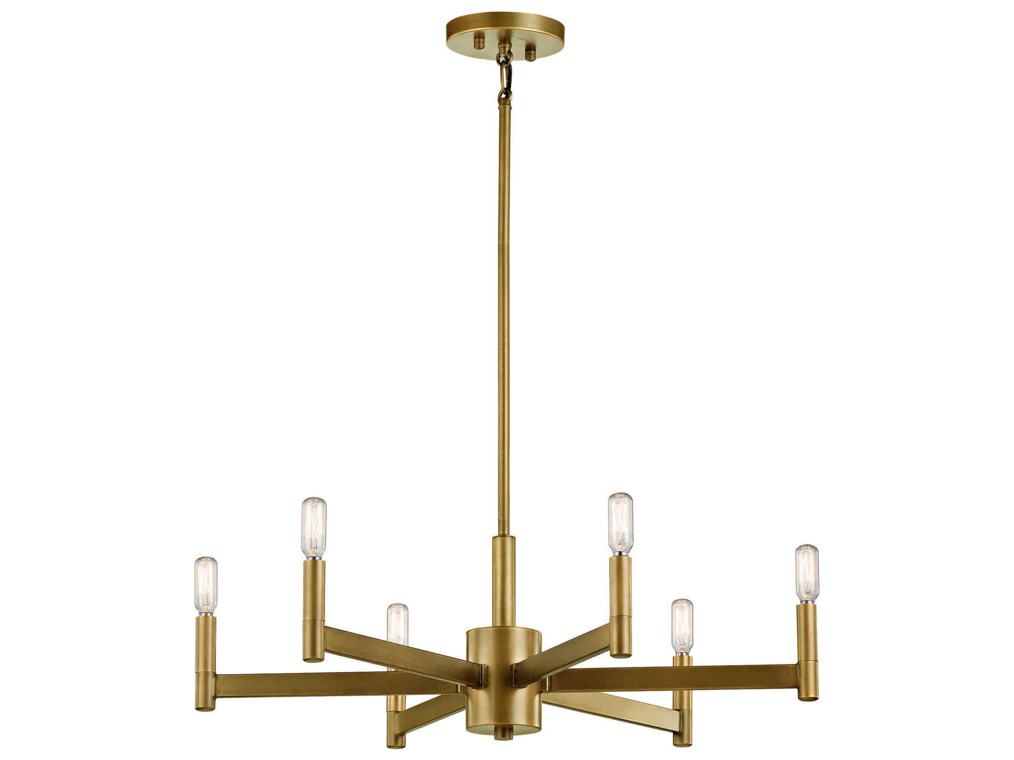 Erzo 6-Light Natural Brass Candelabra Linear Chandelier