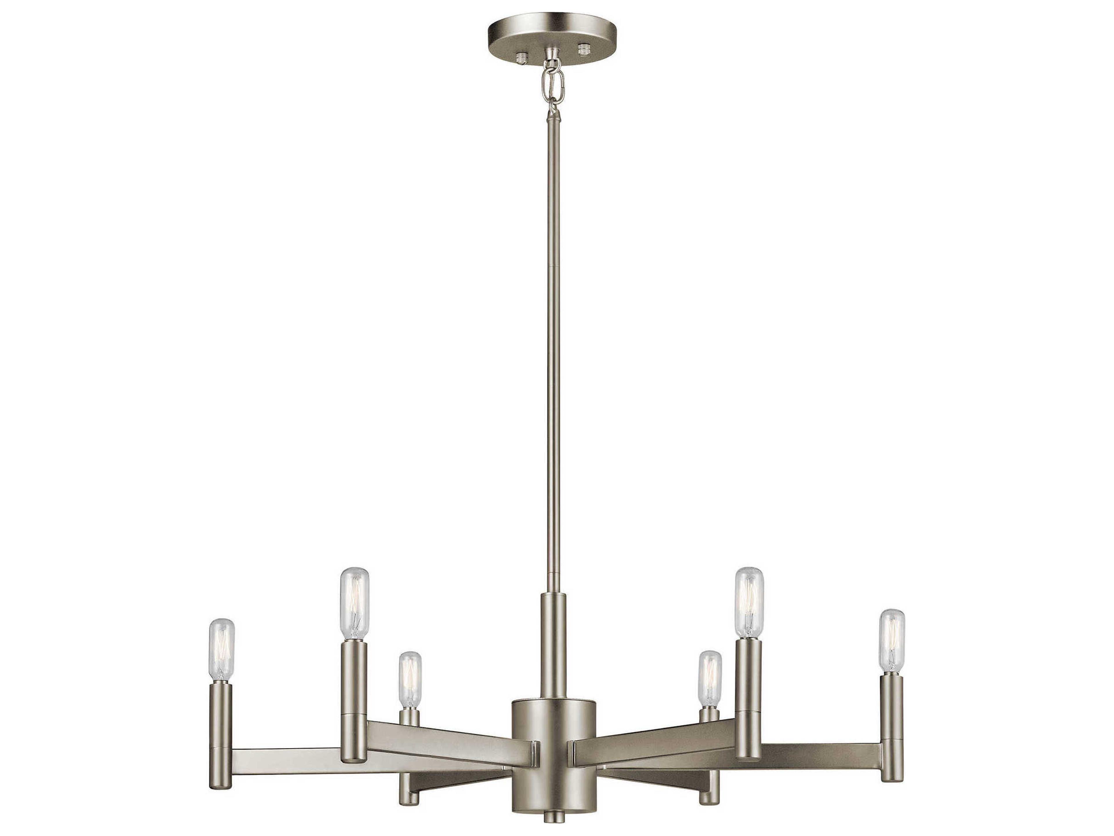 Erzo 6-Light Satin Nickel Candelabra Linear Chandelier