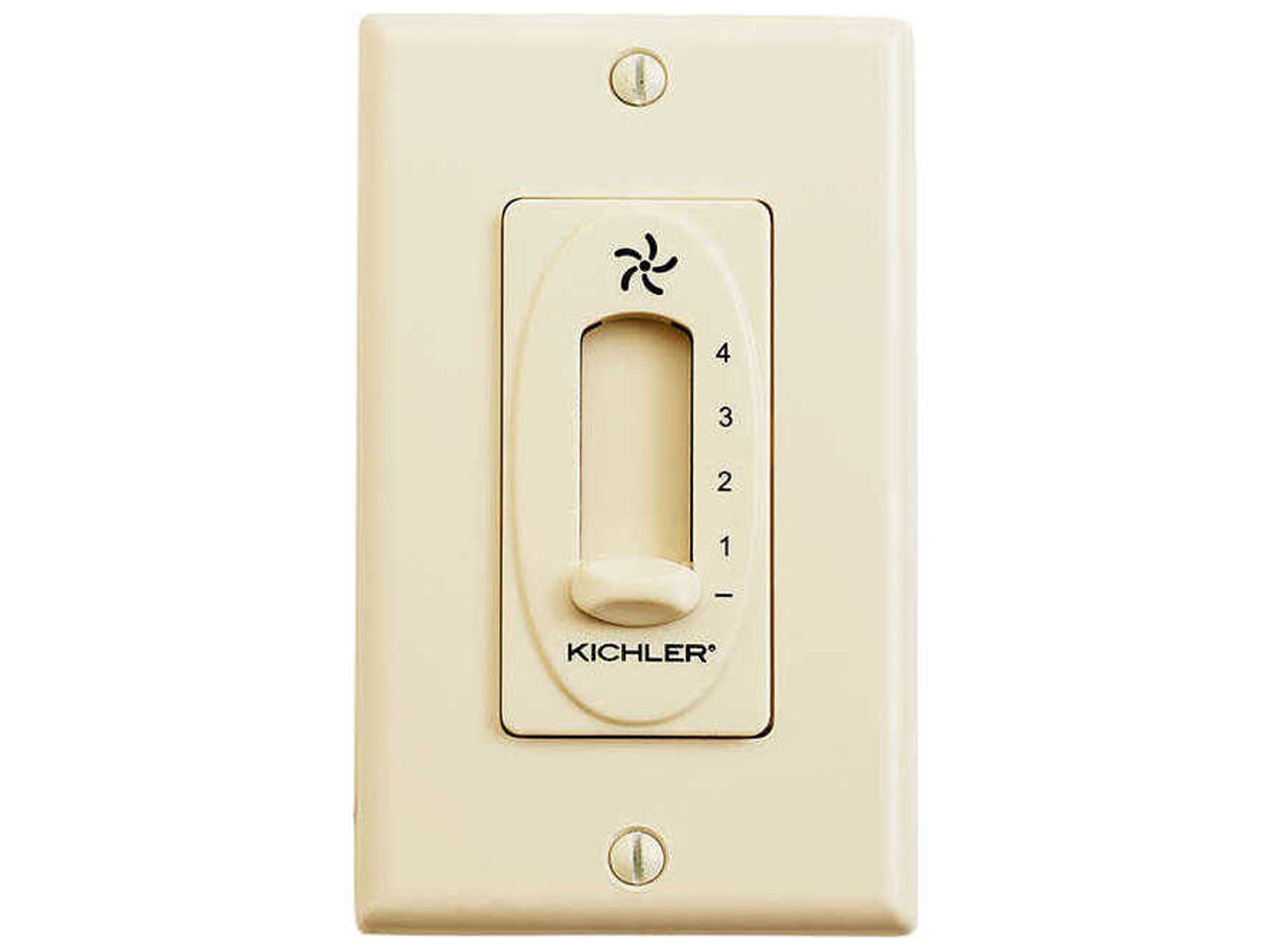 Ivory Fan 4 Speed Slide Control