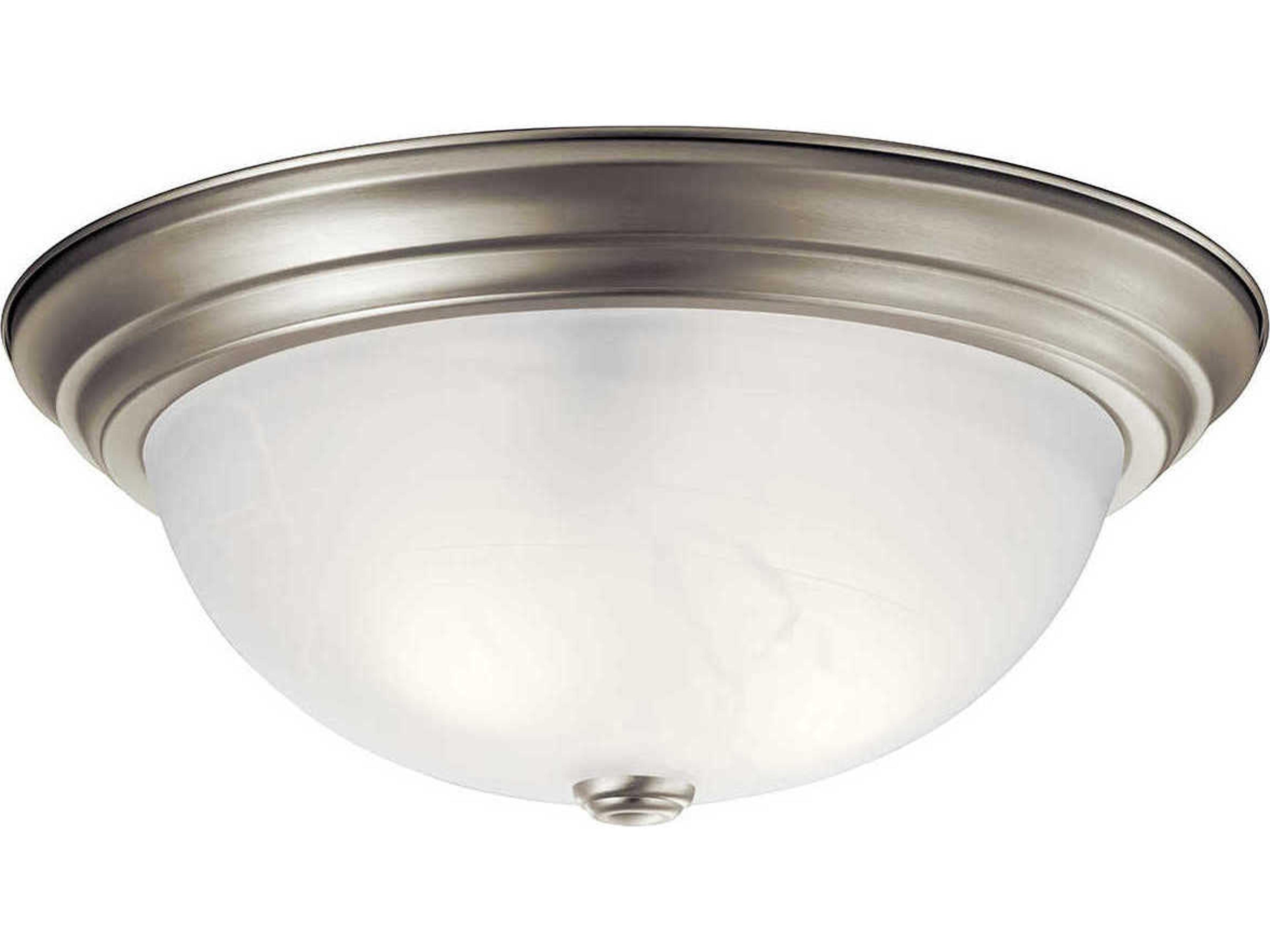 Kichler 3-Light Brushed Nickel Glass Bowl Round Flush Mount