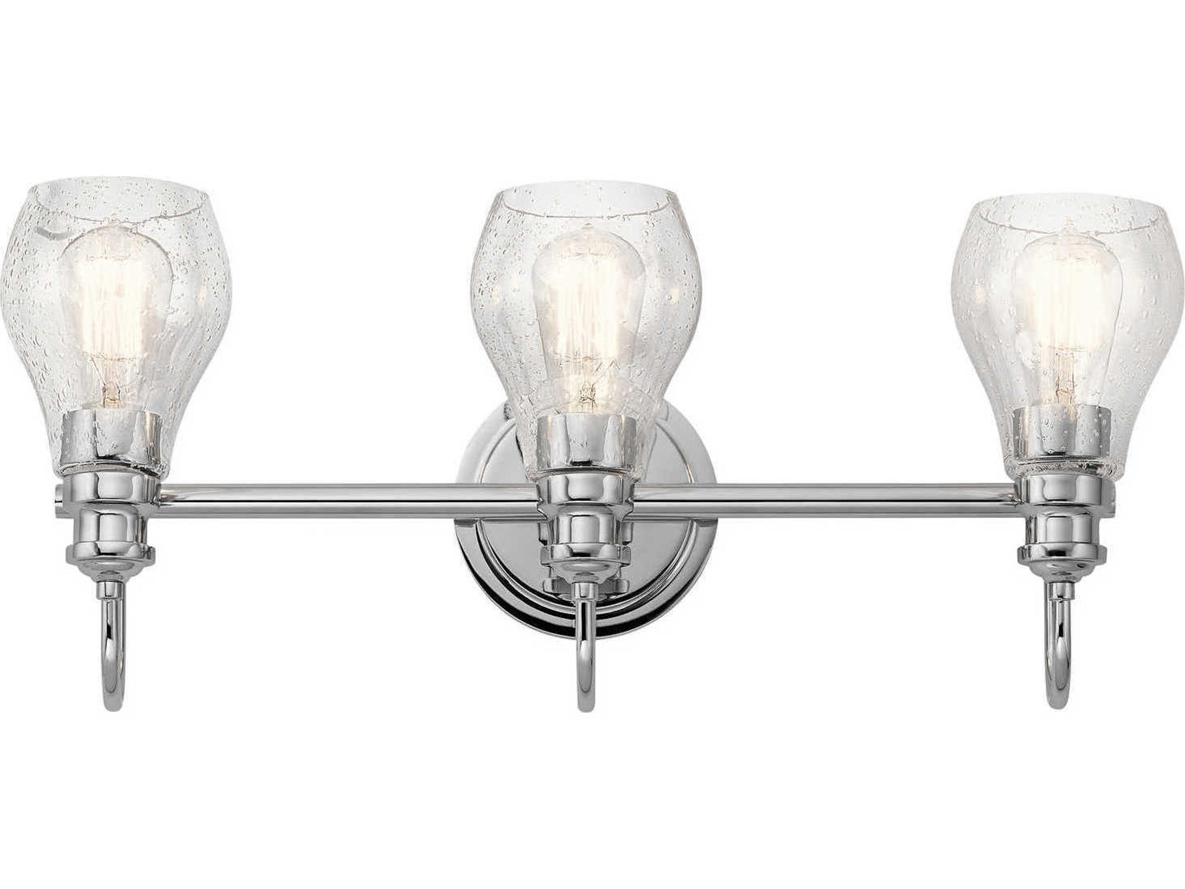 Greenbrier 3-Light Chrome Glass Vanity Light