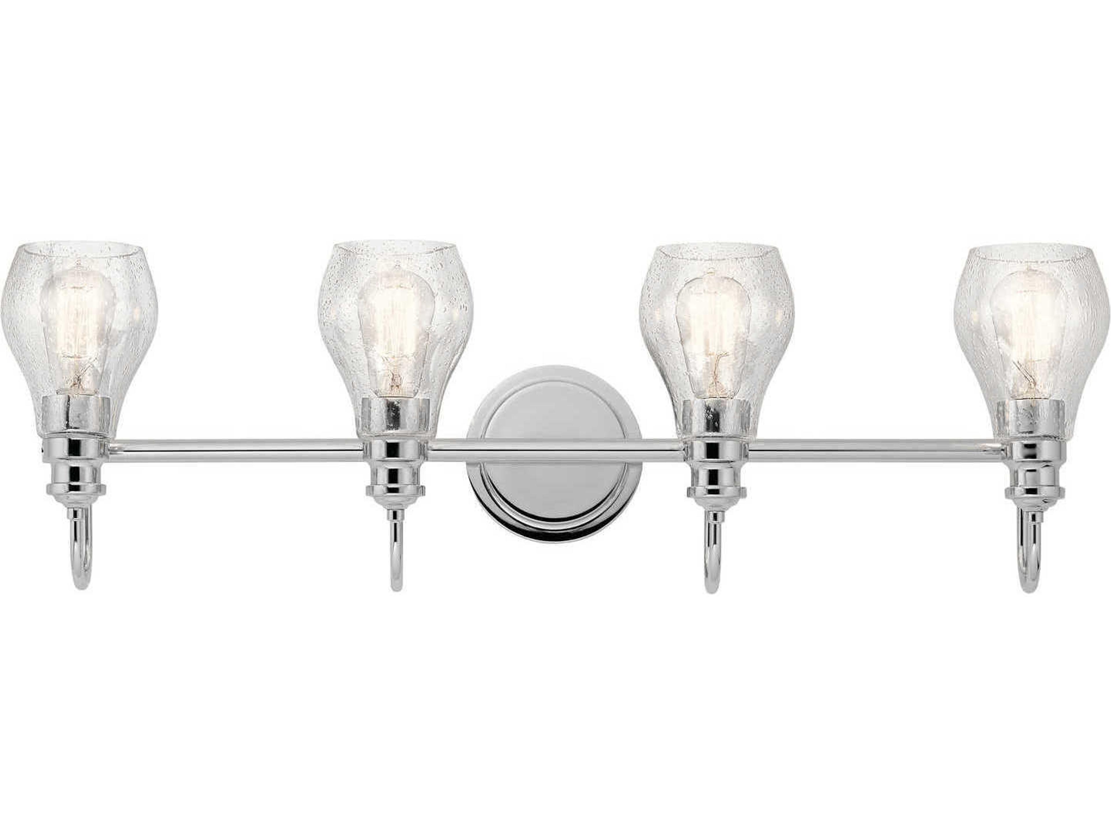 Greenbrier 4-Light Chrome Glass Vanity Light